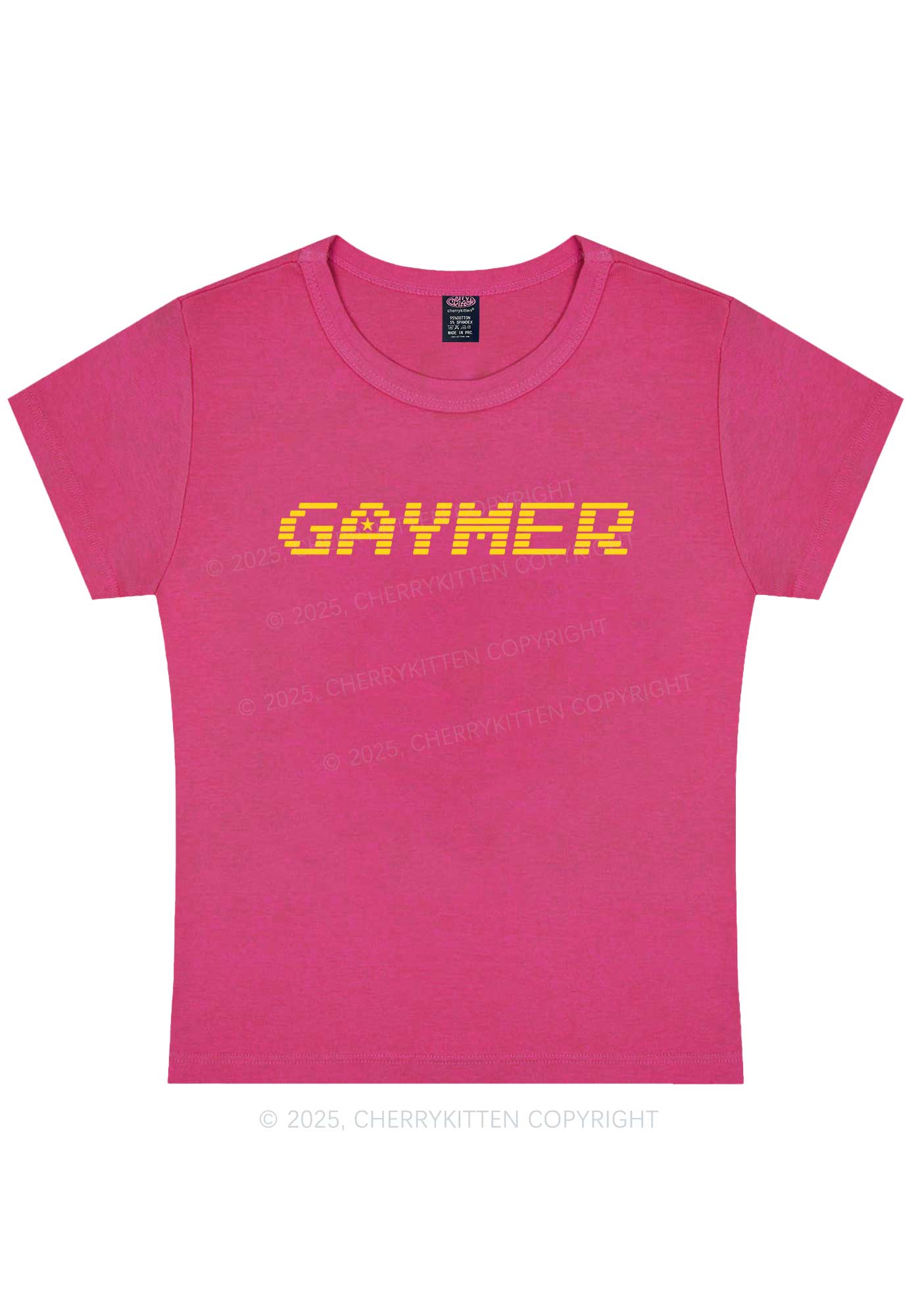 Gaymer Pride Y2K Baby Tee Cherrykitten