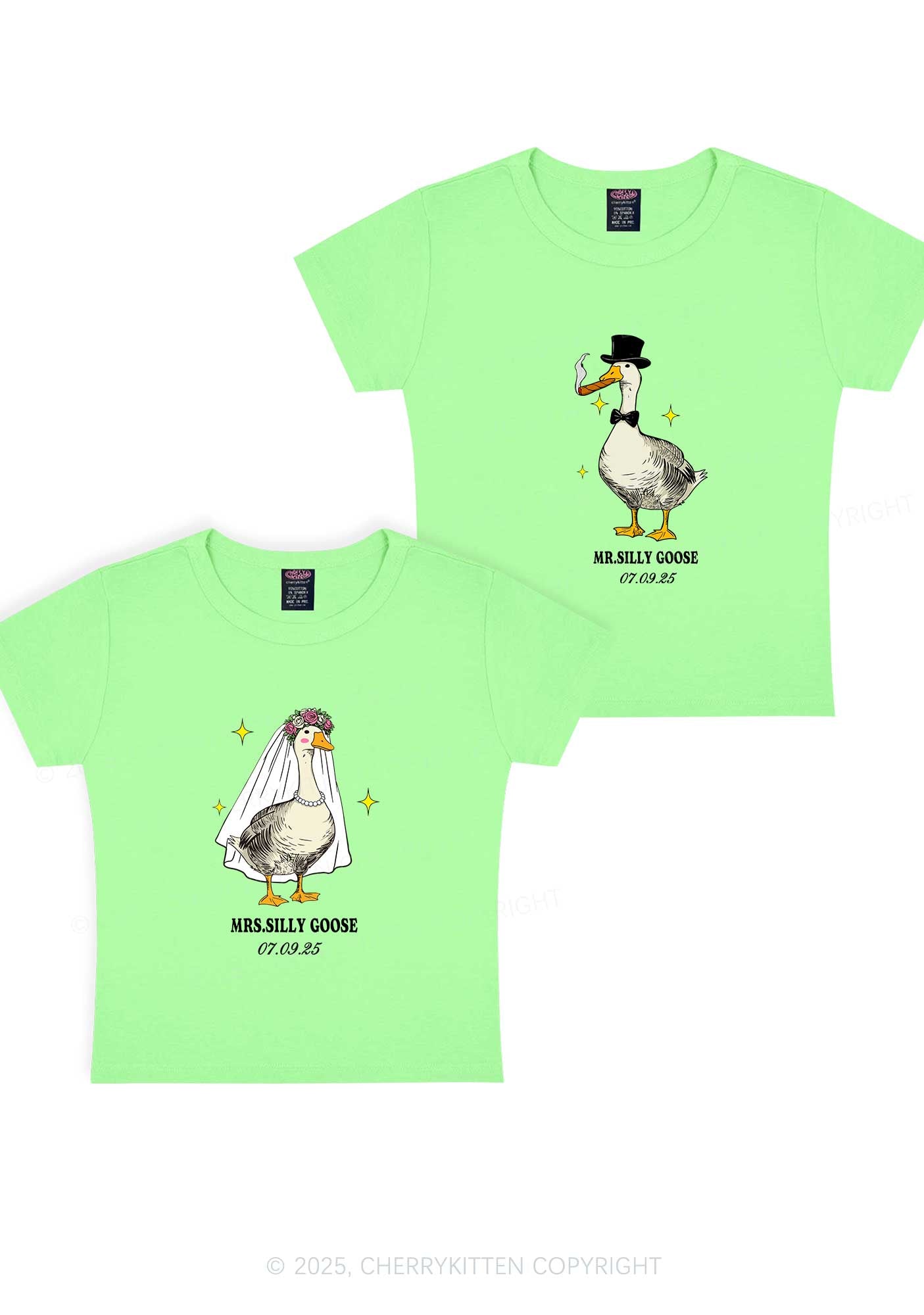 Mr Silly Goose Y2K Valentine's Day Baby Tee Cherrykitten