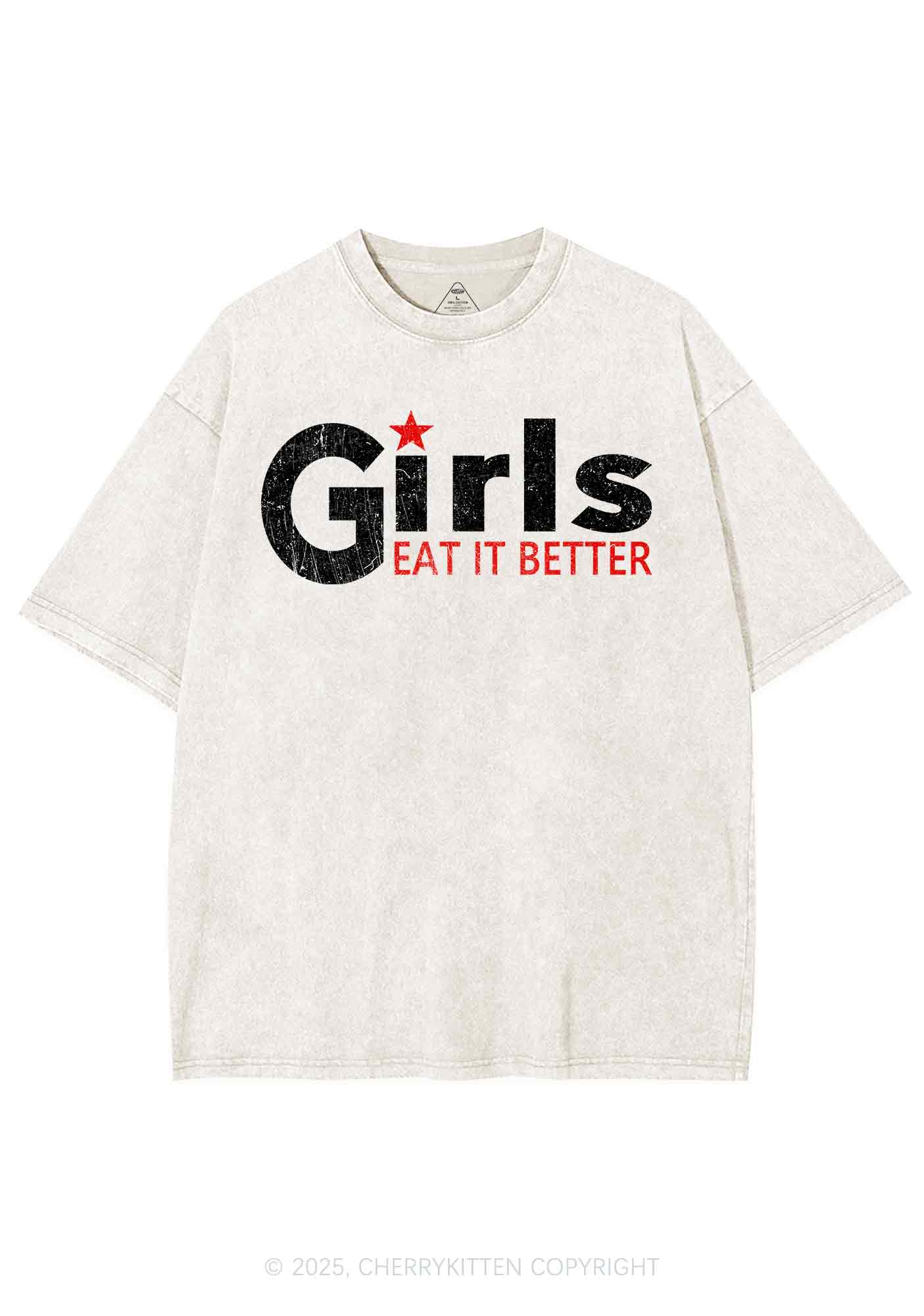 Girls Eat It Better Pride Y2K Shirts Washed Tee Cherrykitten