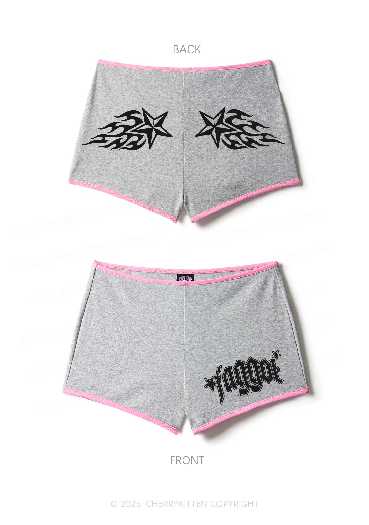 Faggot Star Pride Y2K Booty Shorts Cherrykitten