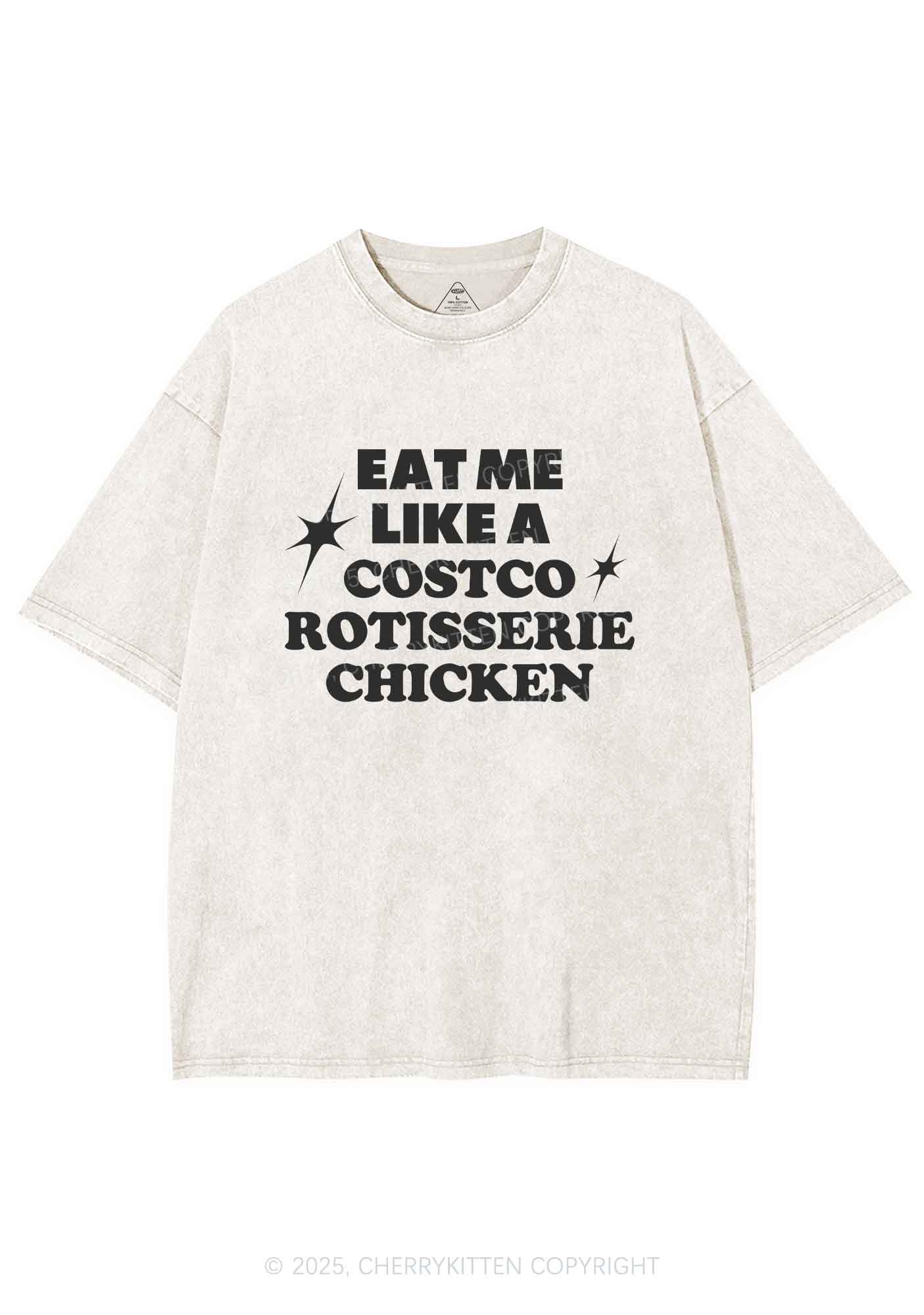 Eat Me Like Chicken Y2K Shirts Washed Tee Cherrykitten