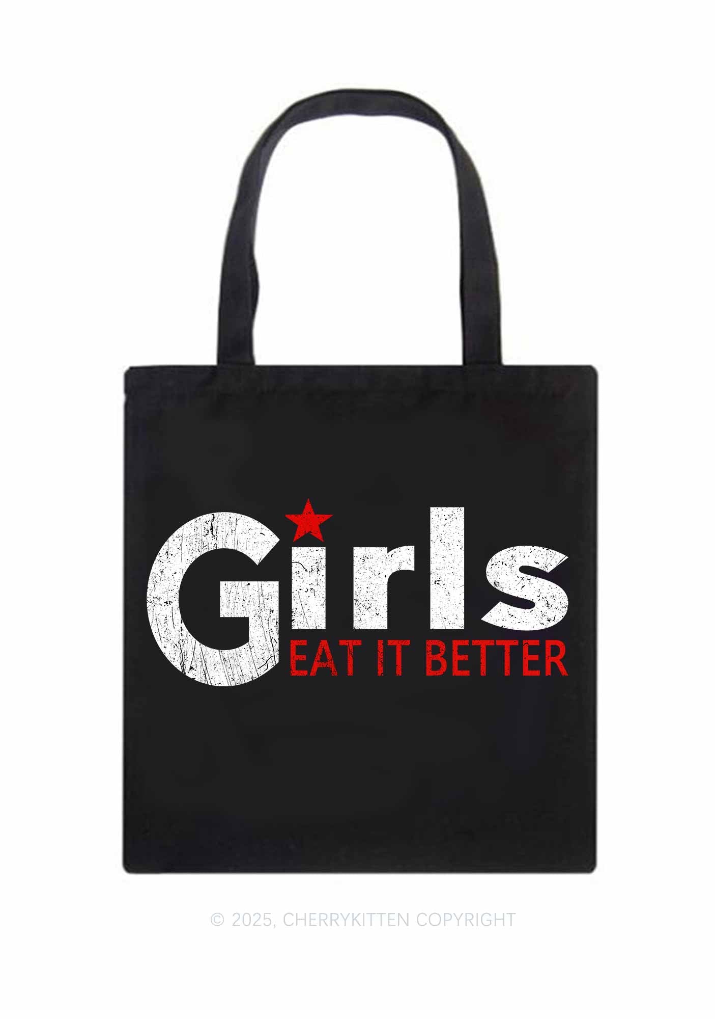 Girls Eat It Better Pride Y2K Canvas Tote Bag Cherrykitten