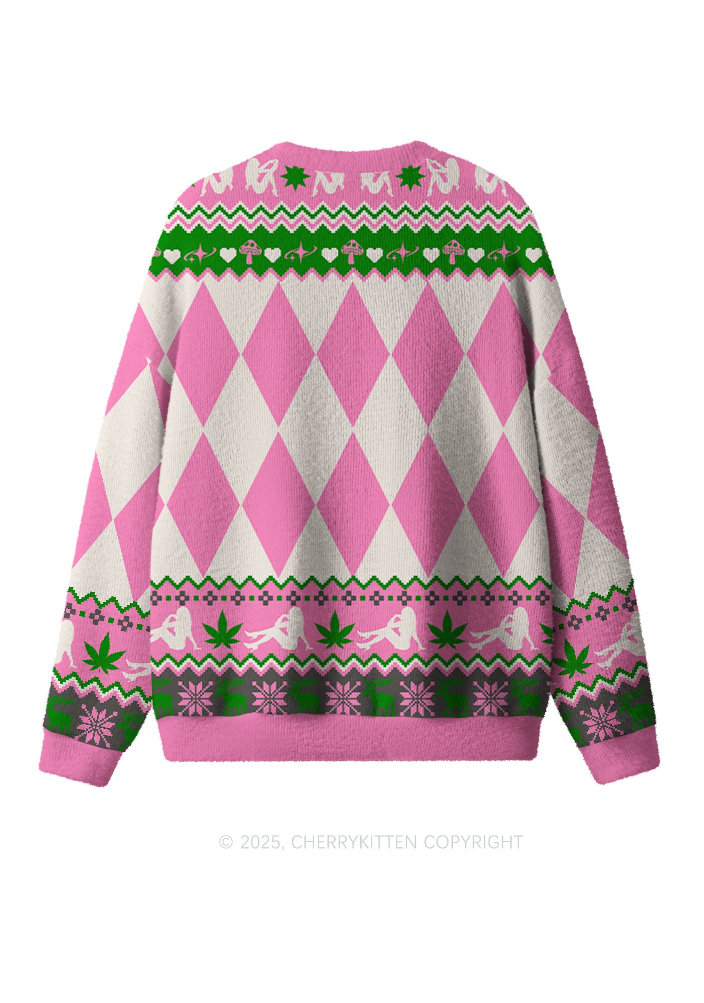 Cola Cowgirl Y2K Christmas Knit Sweatshirt Cherrykitten