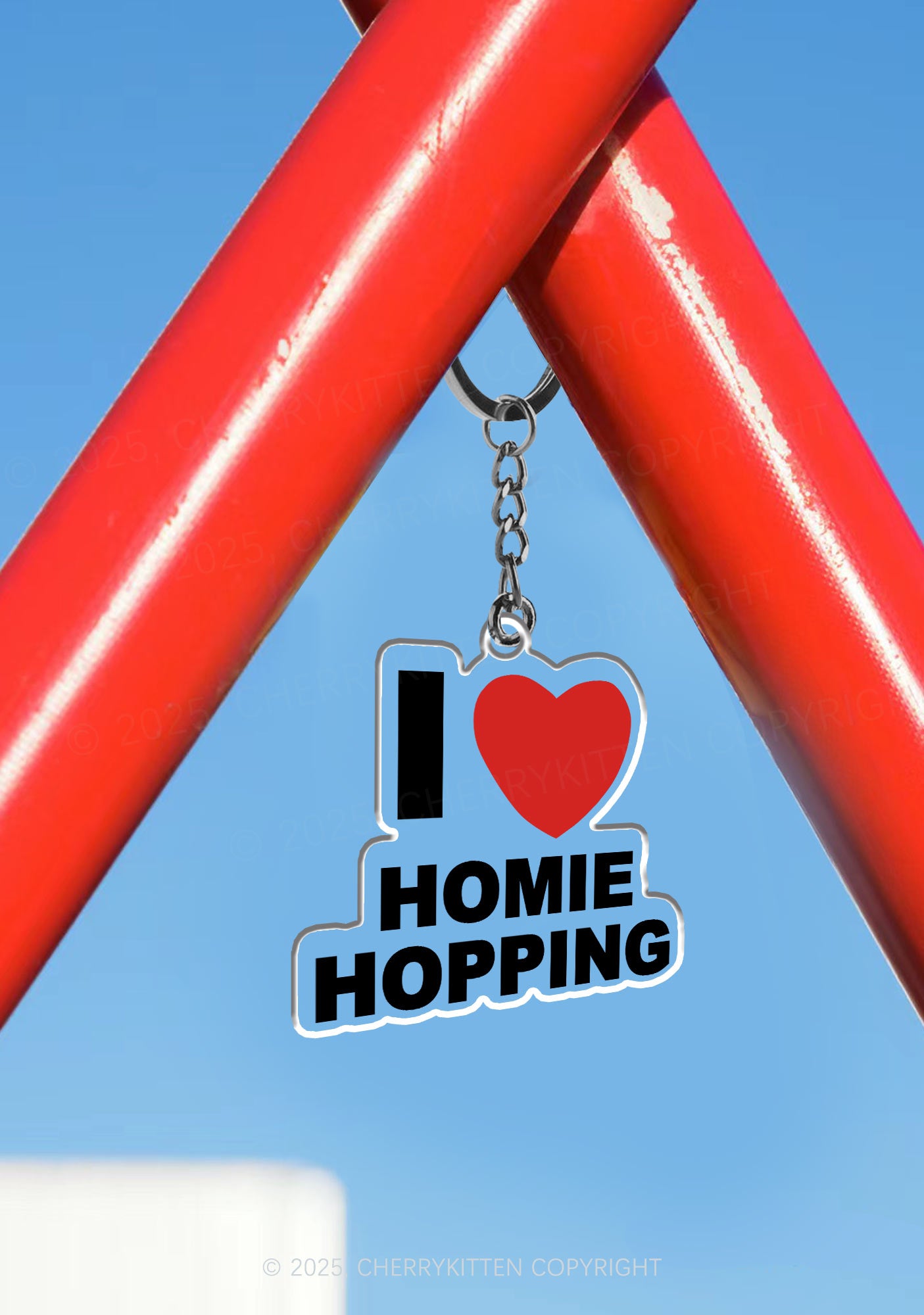 I Love Homie Hopping 1Pc Y2K Keychain Cherrykitten
