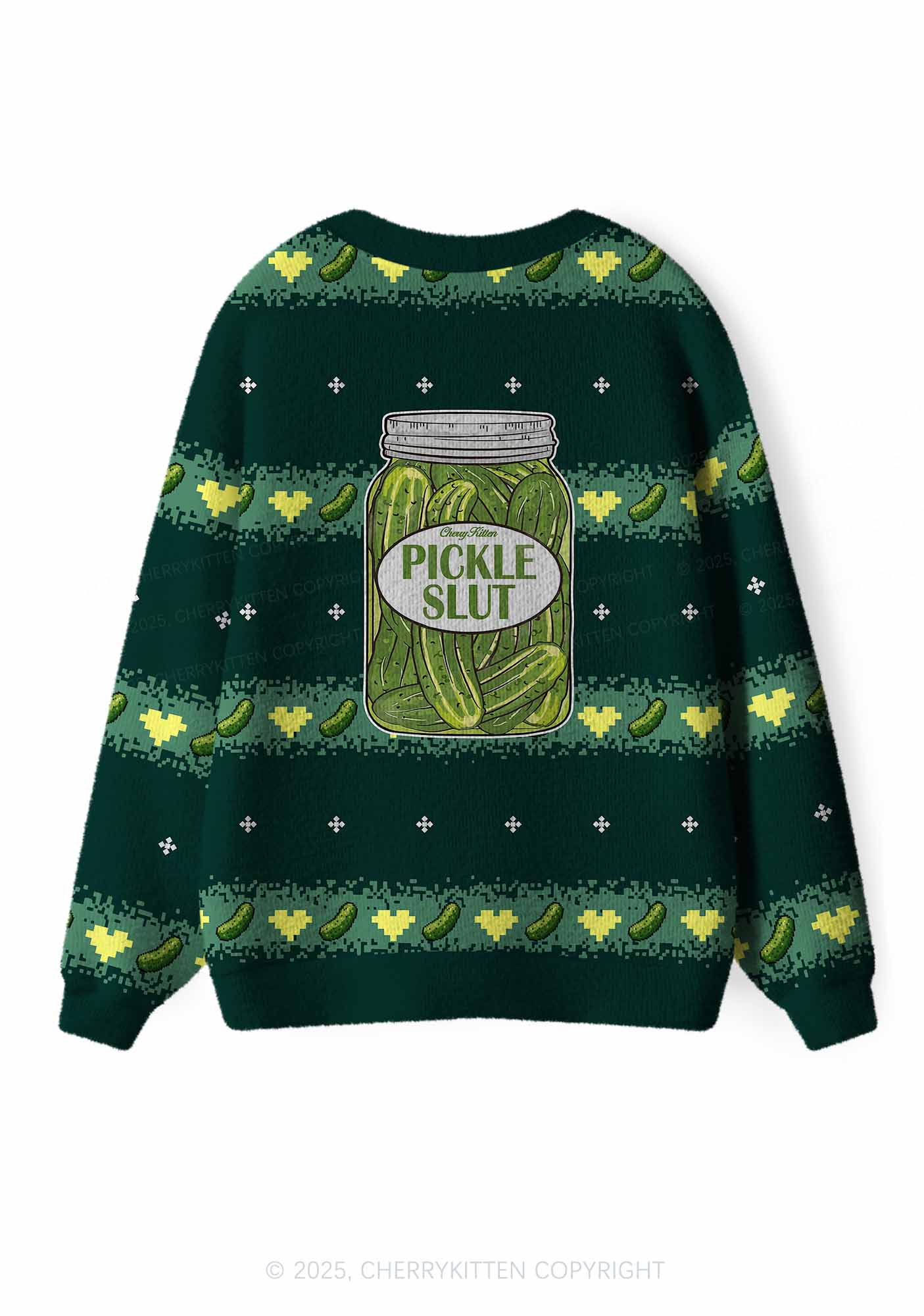 Pickle Slxt Y2K Christmas Cardigan Knit Sweatshirt Cherrykitten