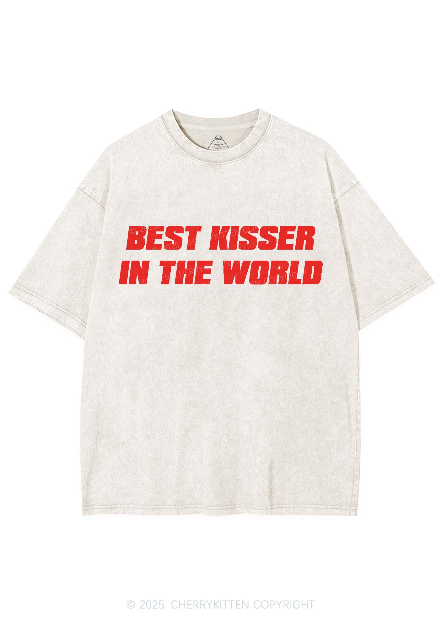 Best Kisser In The World Y2K Shirts Washed Tee Cherrykitten