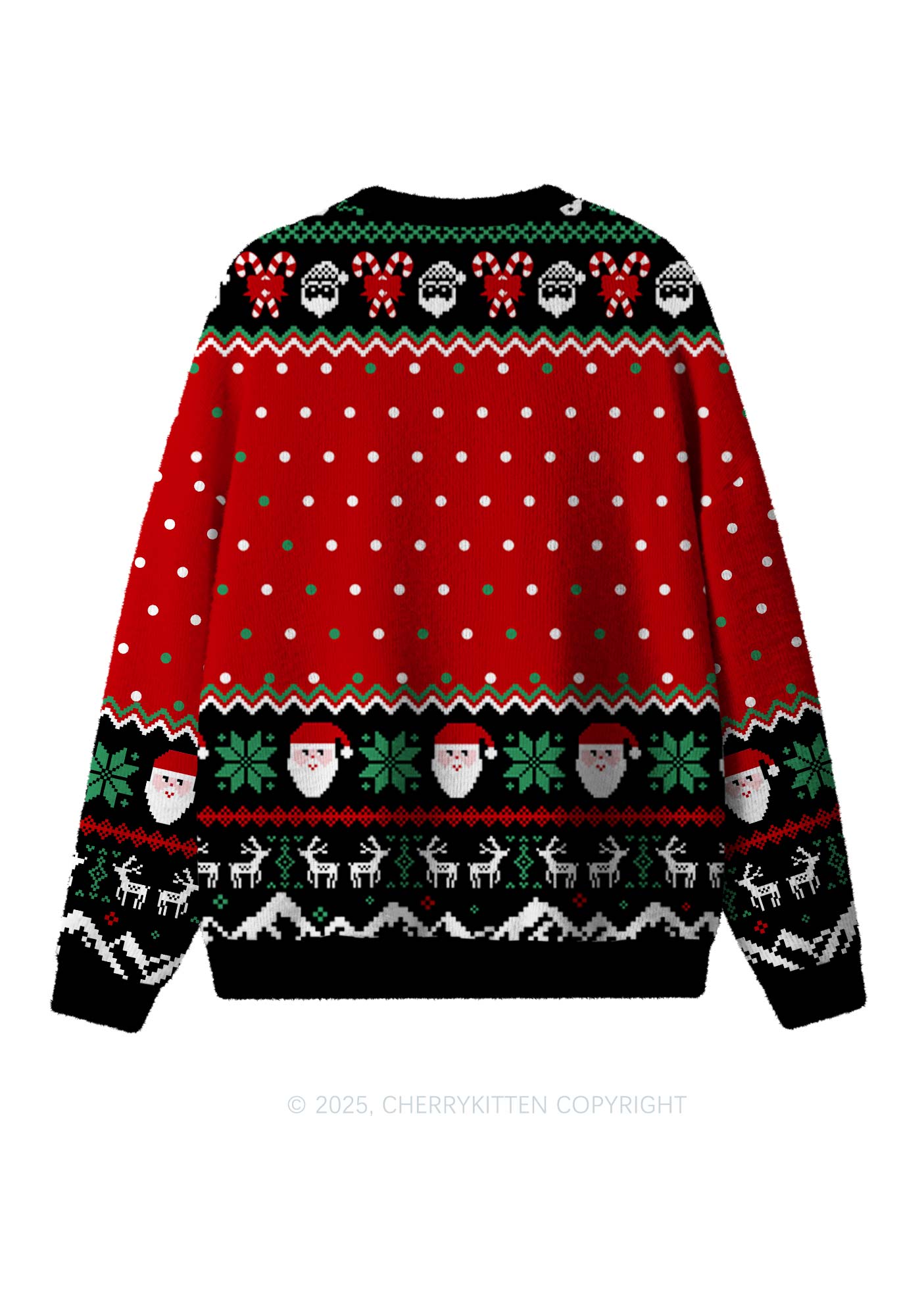 Glitter Cow Y2K Christmas Knit Sweatshirt Cherrykitten