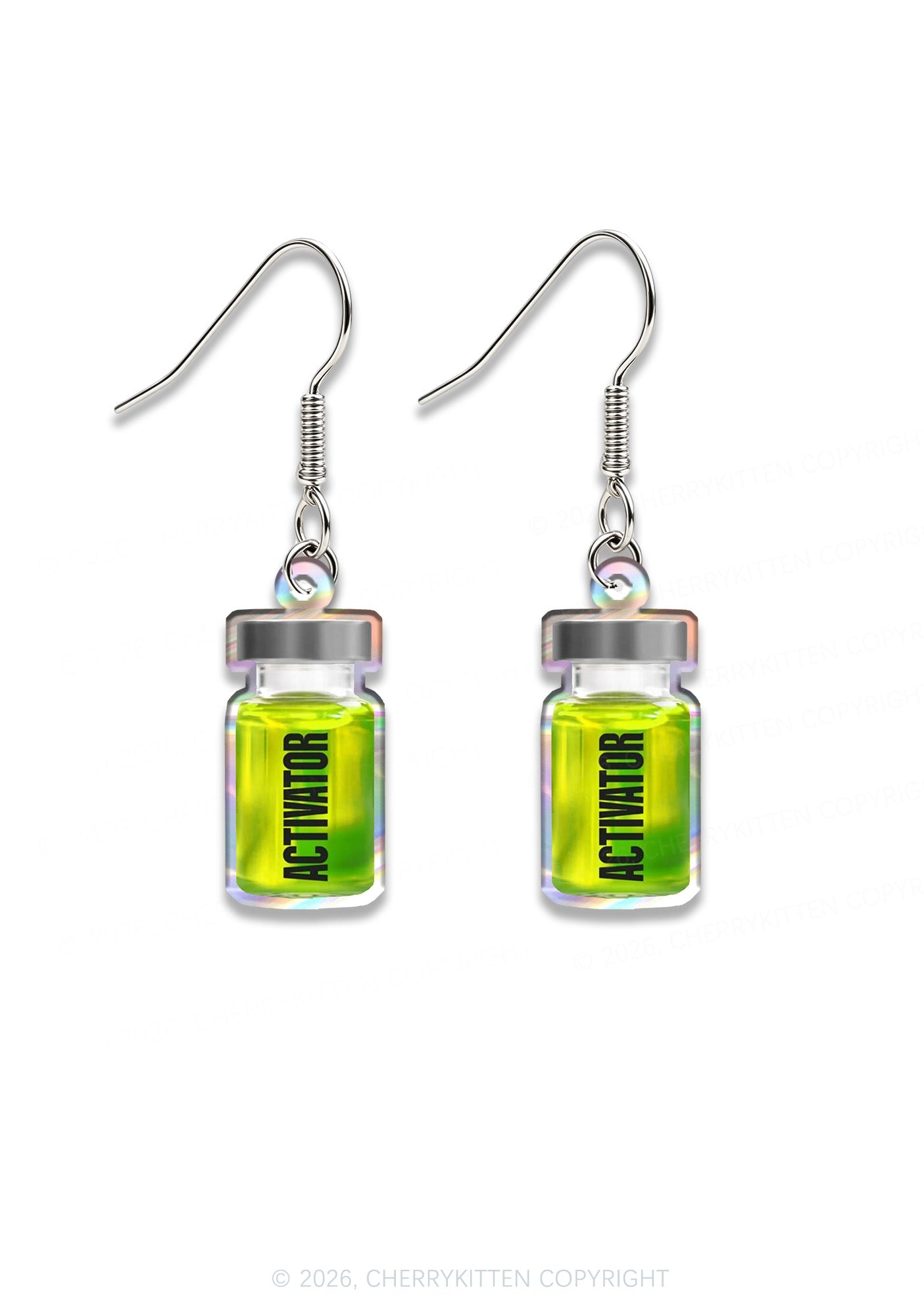 Halloween Green Activator Y2K Acrylic Earrings Cherrykitten