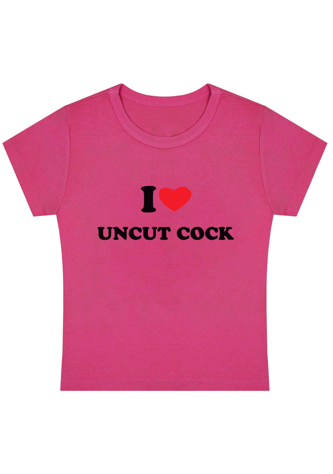 I Love Uncut Cxck Y2K Baby Tee