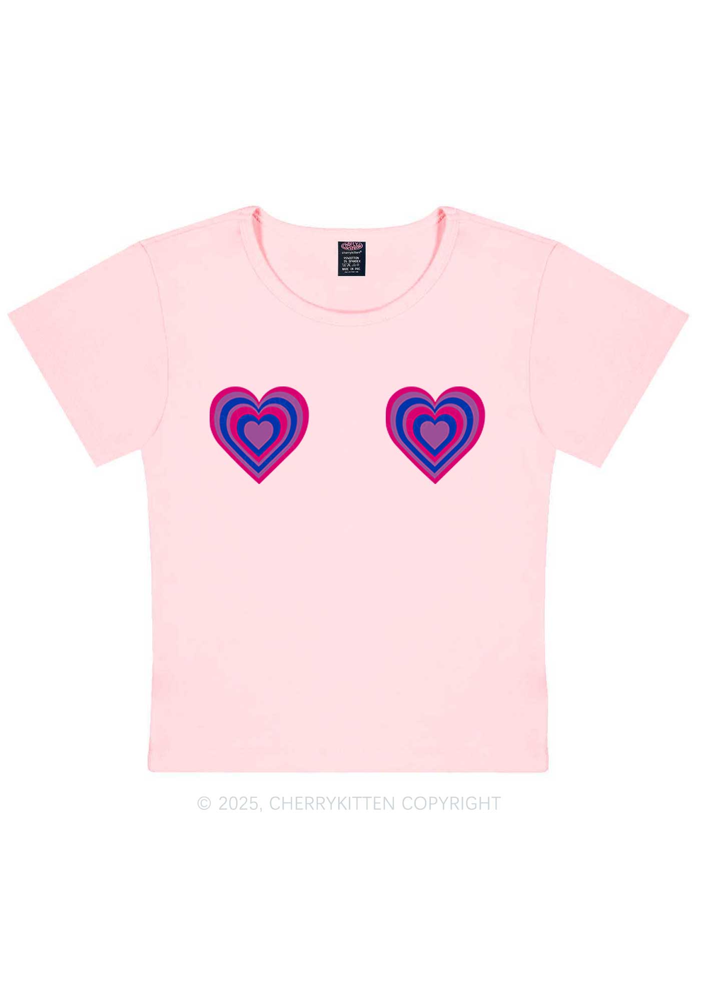 Bisexual Heart Pride Y2K Baby Tee Cherrykitten