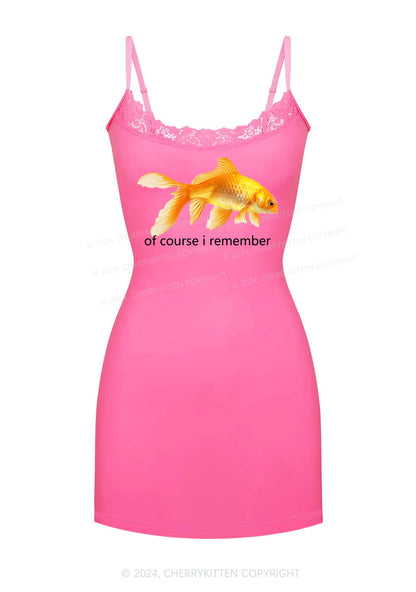 I Remember Goldfish Y2K Lace Slip Dress Cherrykitten