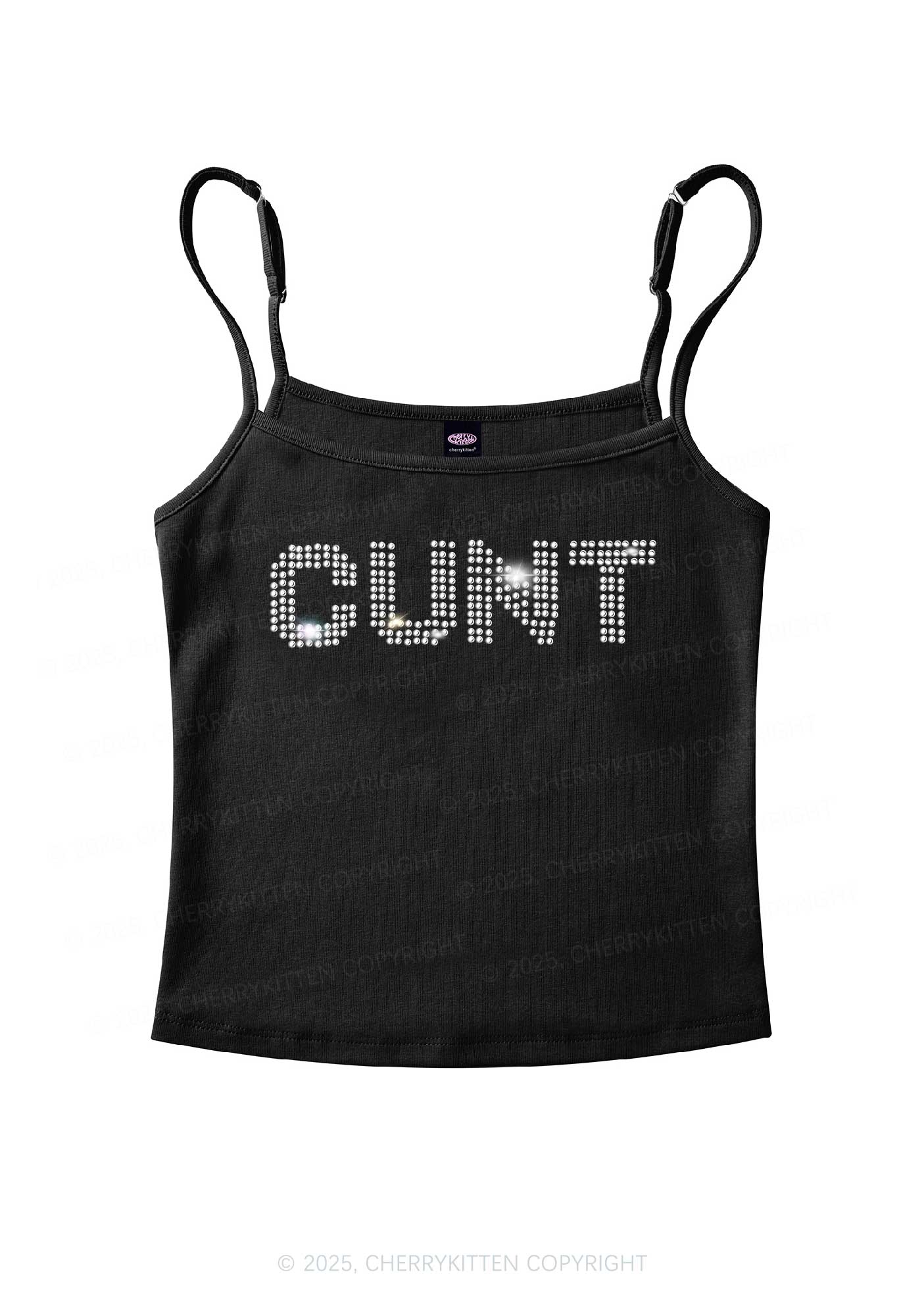 Rhinestone Cxxt Y2K Spaghetti Strap Cami Cherrykitten