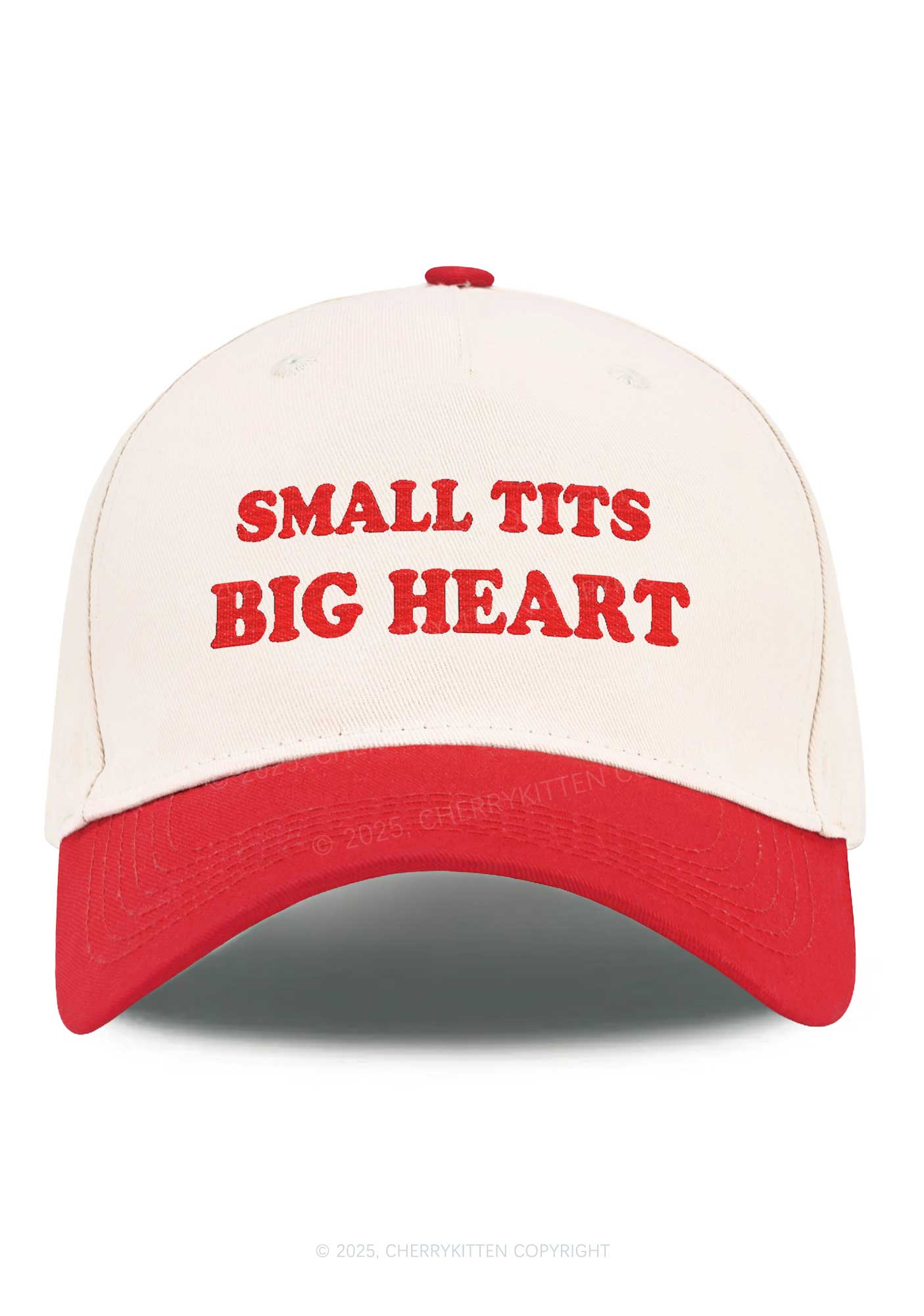 Embroidered Small But Big Heart Y2K Color Block Baseball Cap Cherrykitten