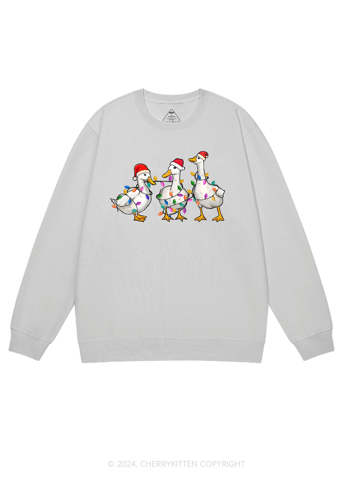 Christmas Santa Duck Y2K Sweatshirt Cherrykitten