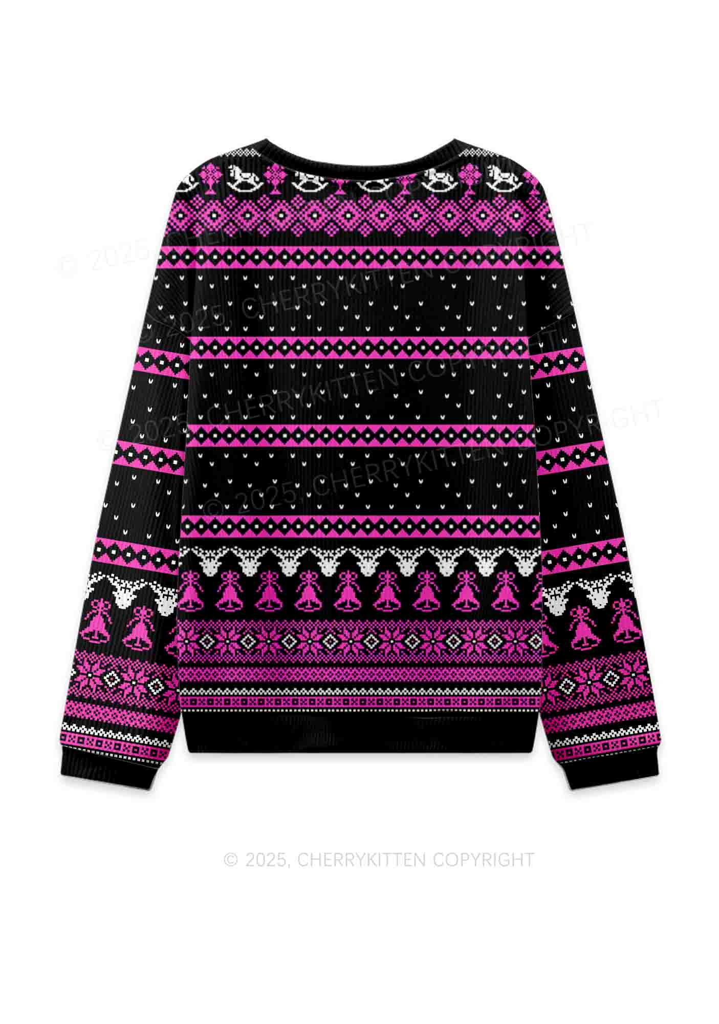 Lesbians Do It Better Pride Y2K Knit Sweatshirt Cherrykitten