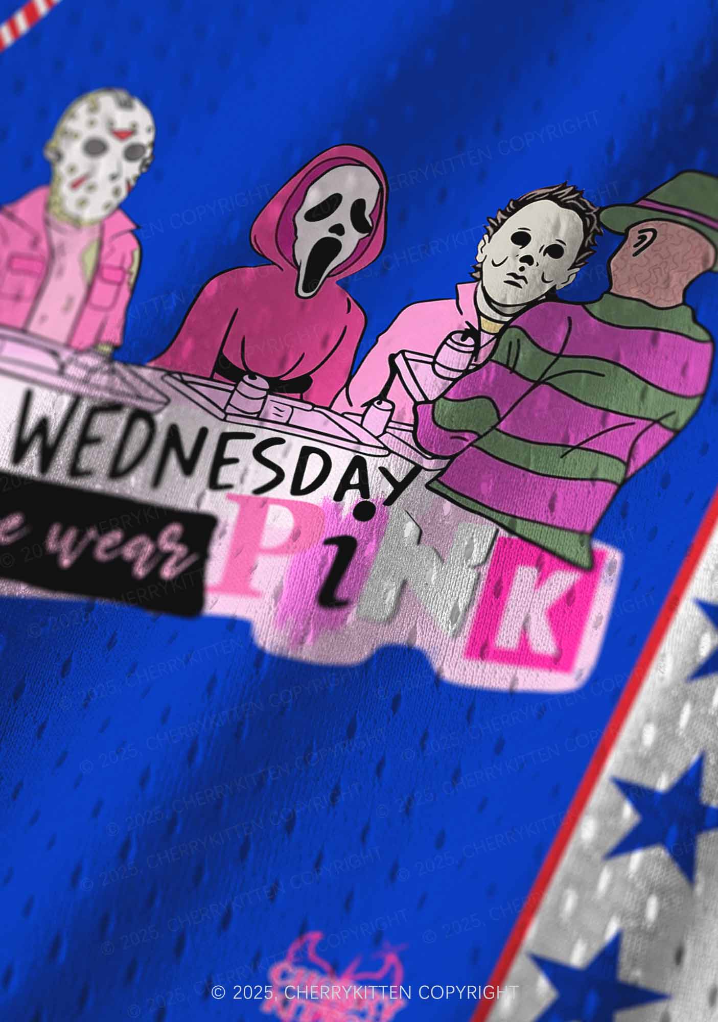 Custom Halloween Wednesday Wear Pink Horror Y2K Sport Jersey Tank Cherrykitten