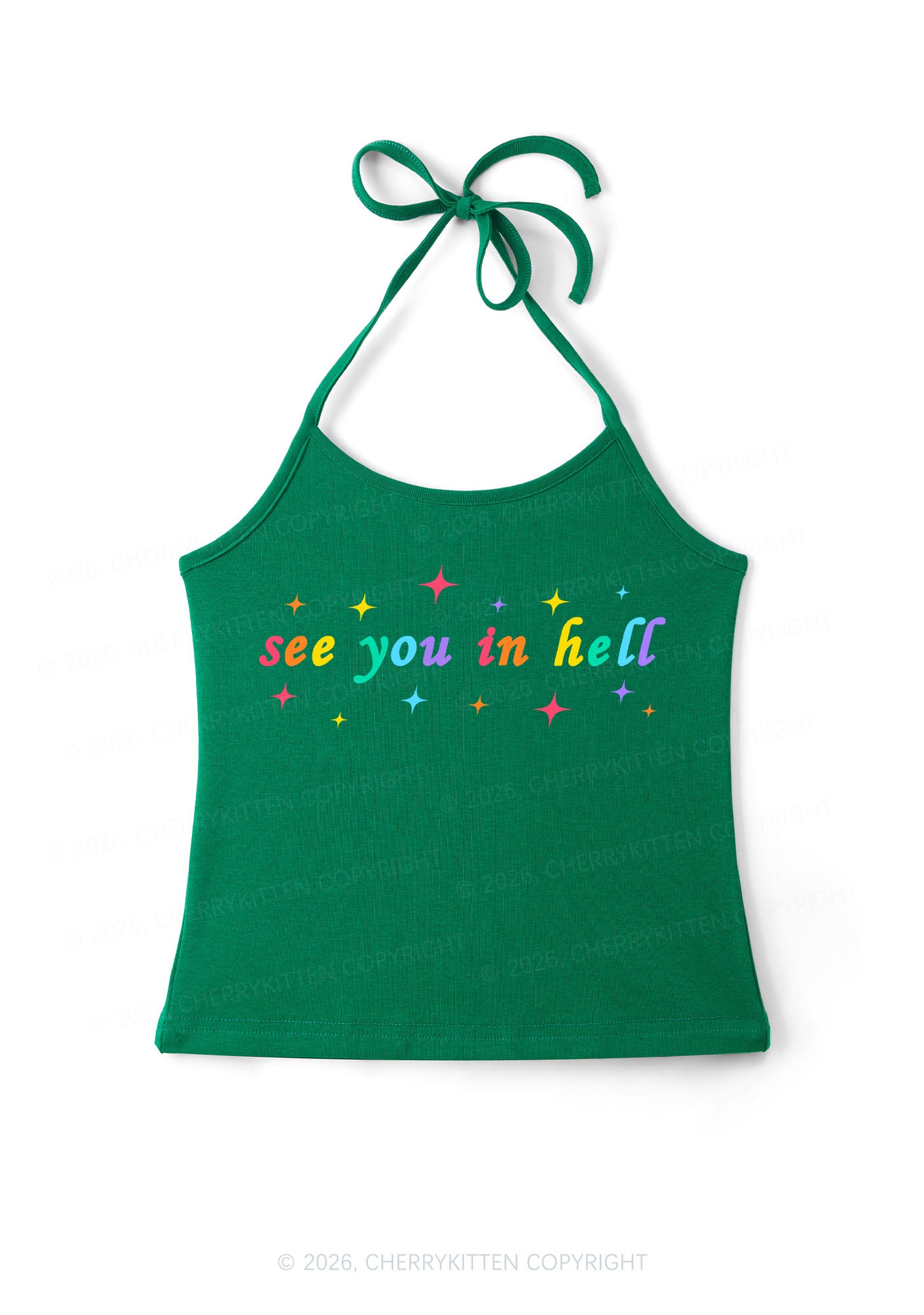 See You In Hell Pride Y2K Halter Neck Cami Cherrykitten