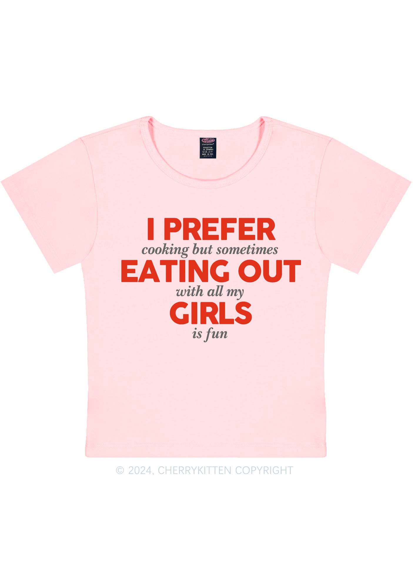Prefer Eating Out Girls Y2K Baby Tee Cherrykitten