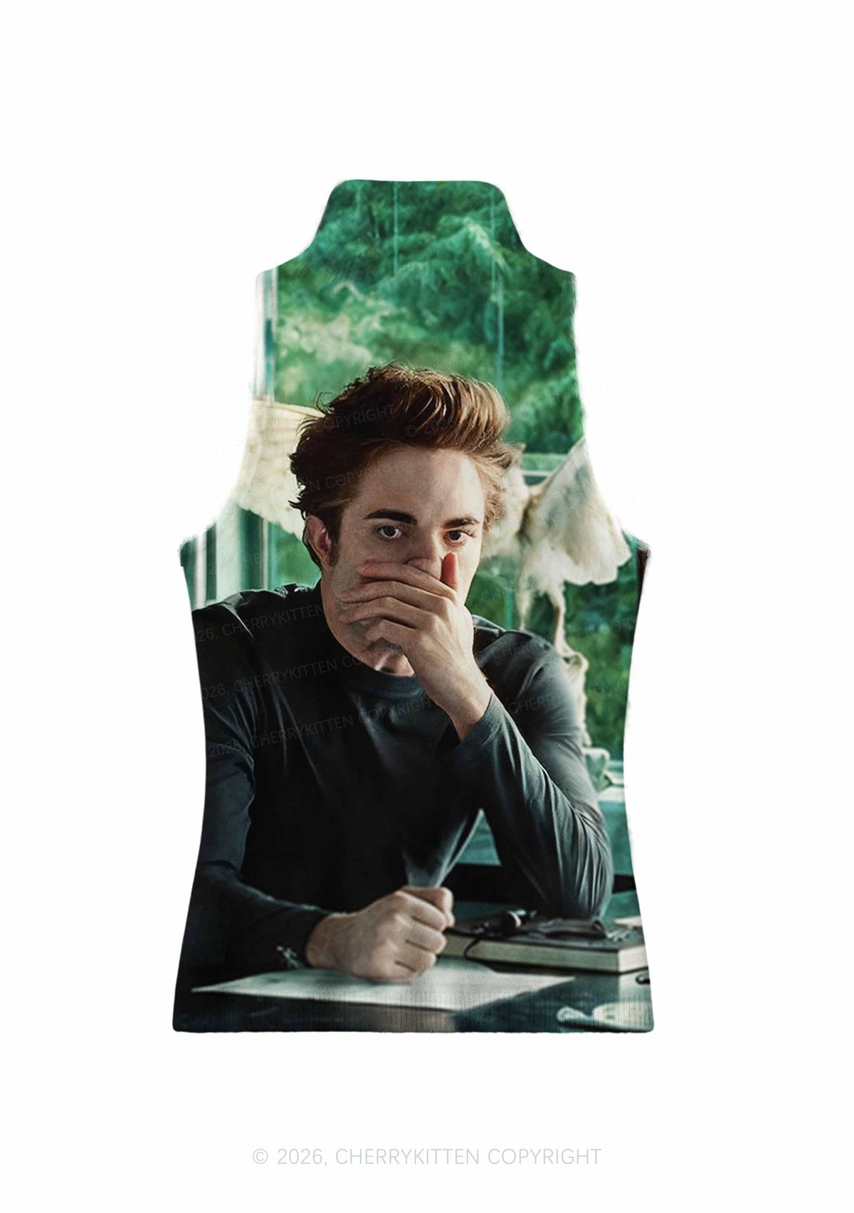 Vampire Boy Y2K Knit Turtleneck Tank Top Cherrykitten