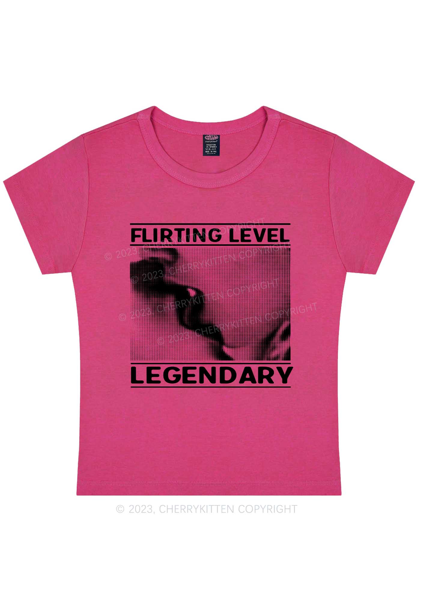 Curvy Flirting Level Y2K Baby Tee Cherrykitten