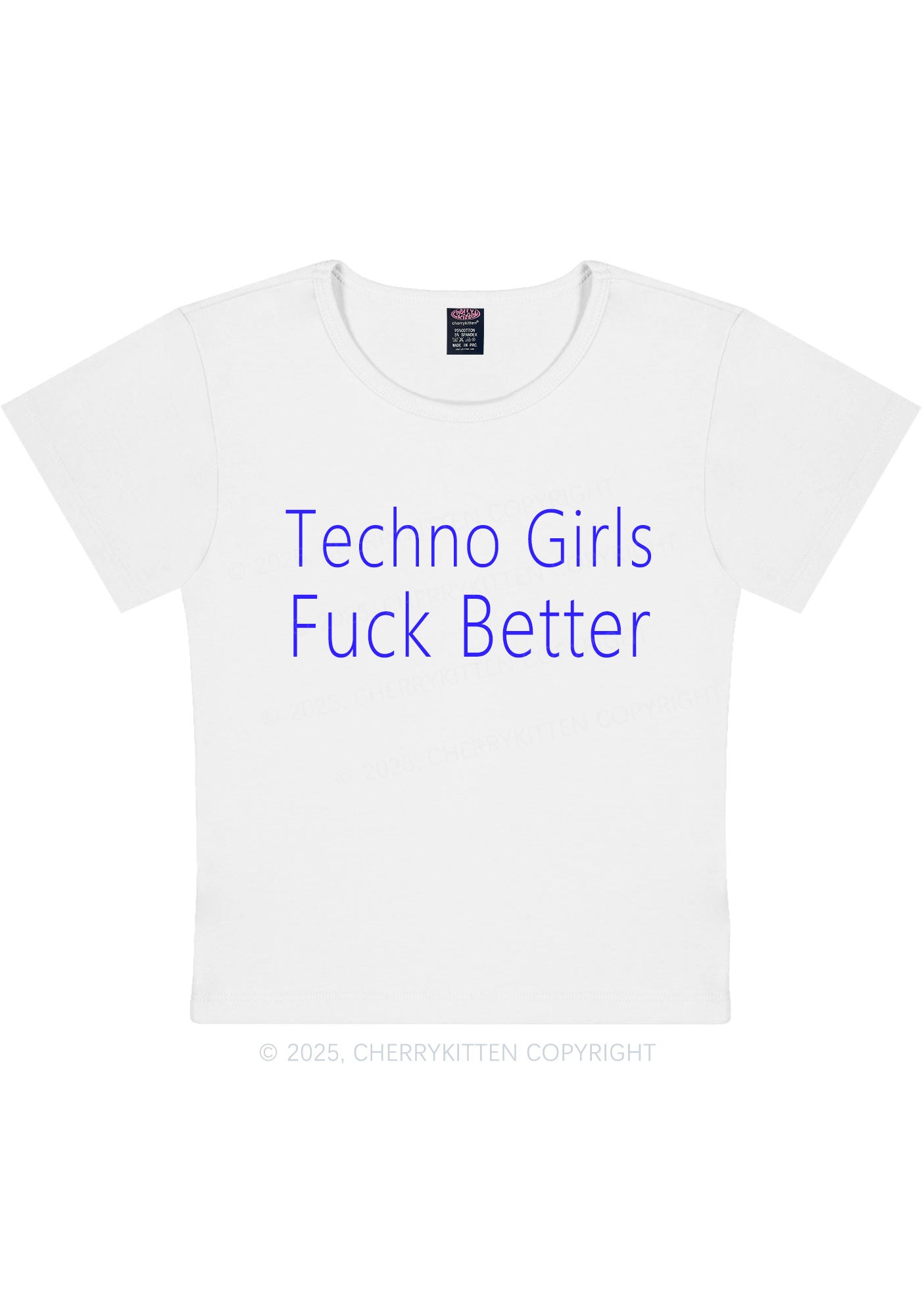 Techno Girls Fxxk Better Y2K Baby Tee Cherrykitten