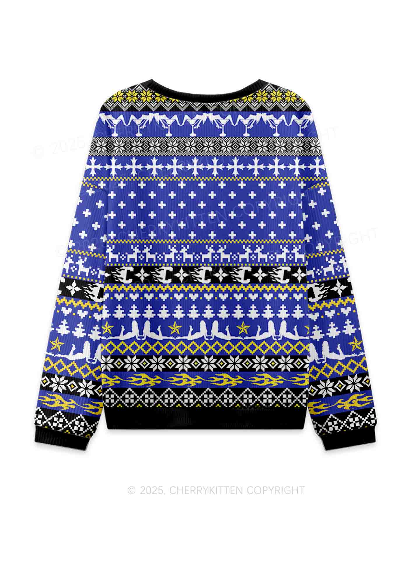 Choke Me Y2K Christmas Knit Sweatshirt Cherrykitten