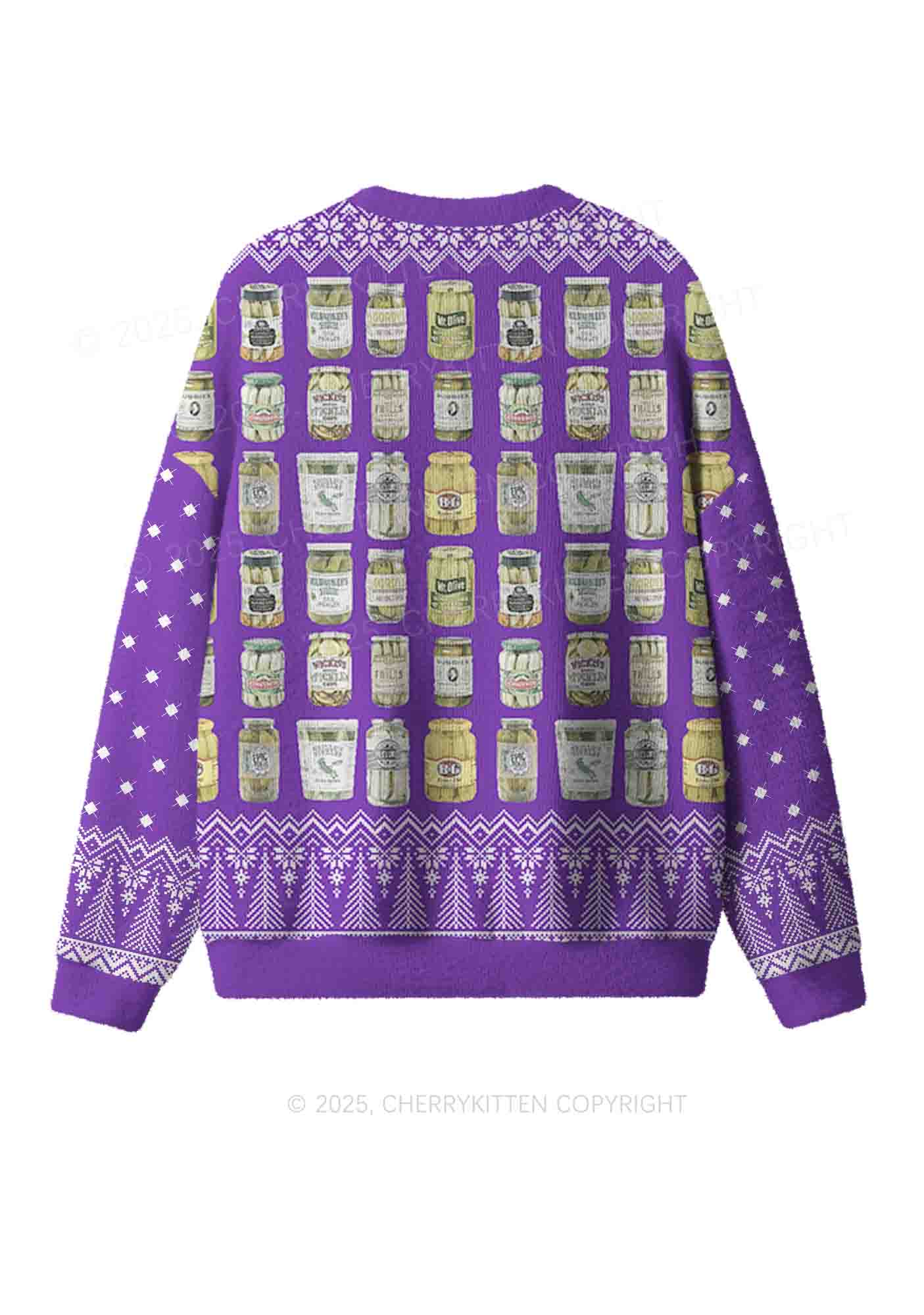 Canned Pickles Y2K Christmas Knit Sweatshirt Cherrykitten