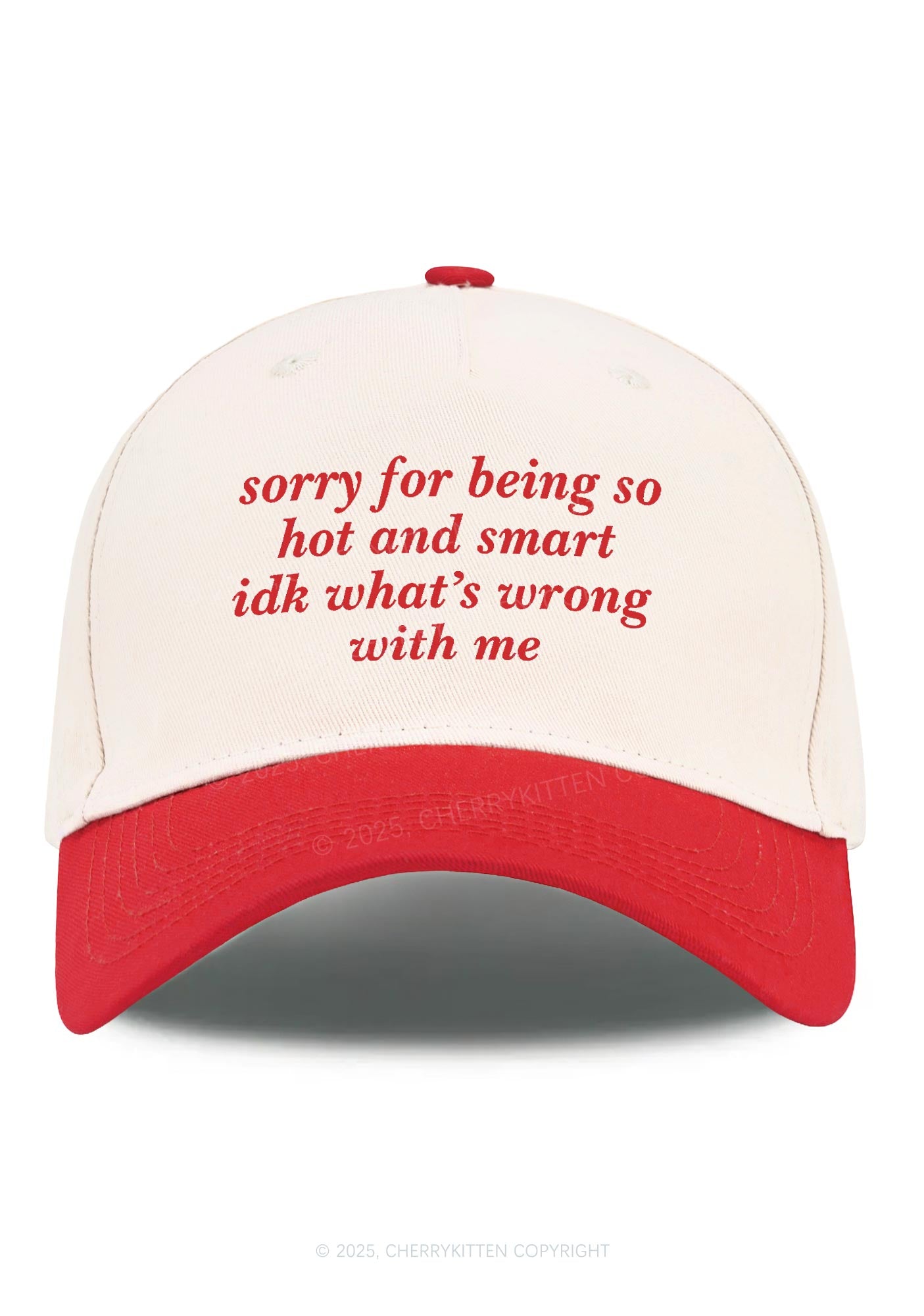Sorry For Being So Smart Y2K Color Block Baseball Cap Cherrykitten