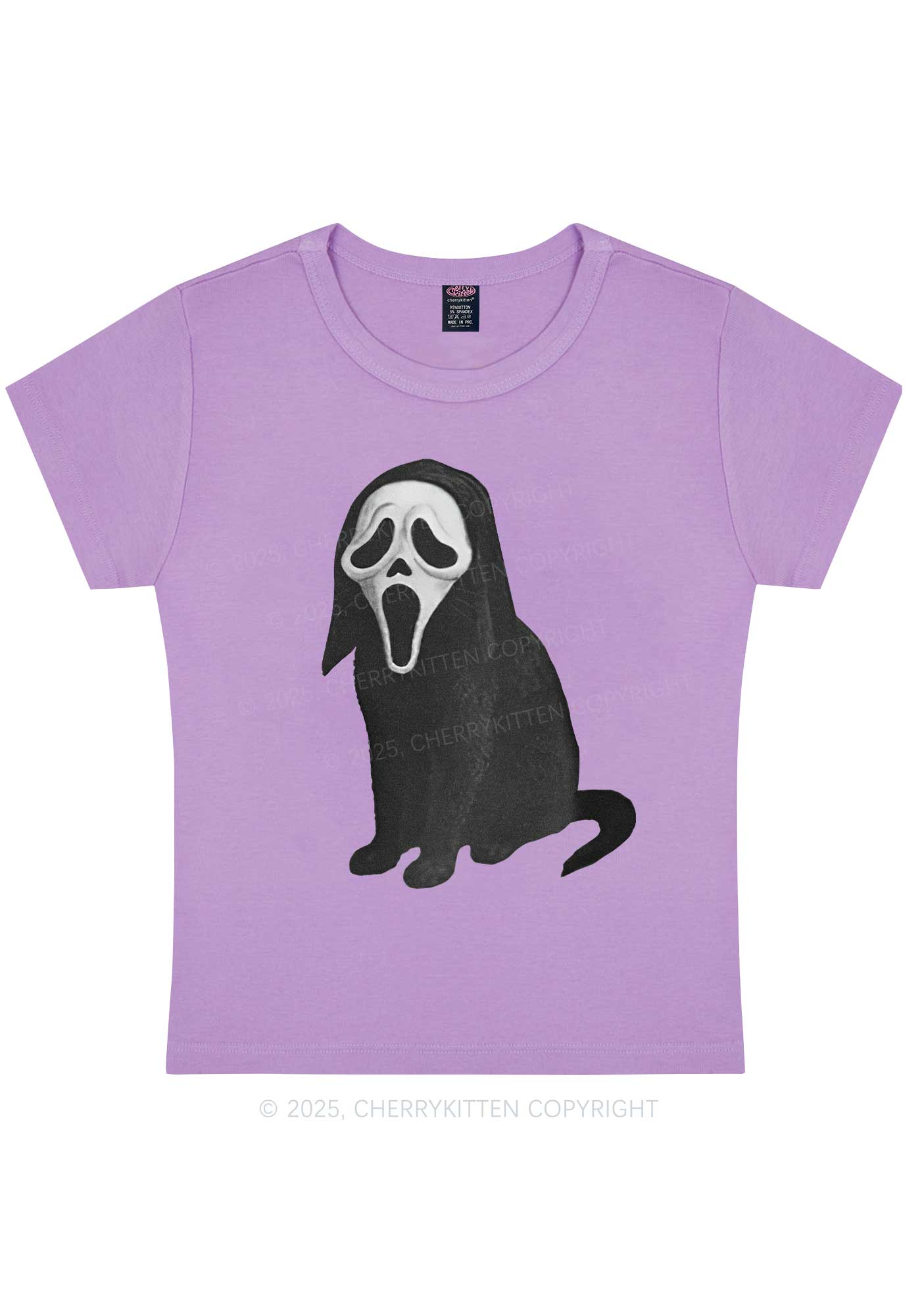 Halloween Ghostcat Y2K Baby Tee Cherrykitten