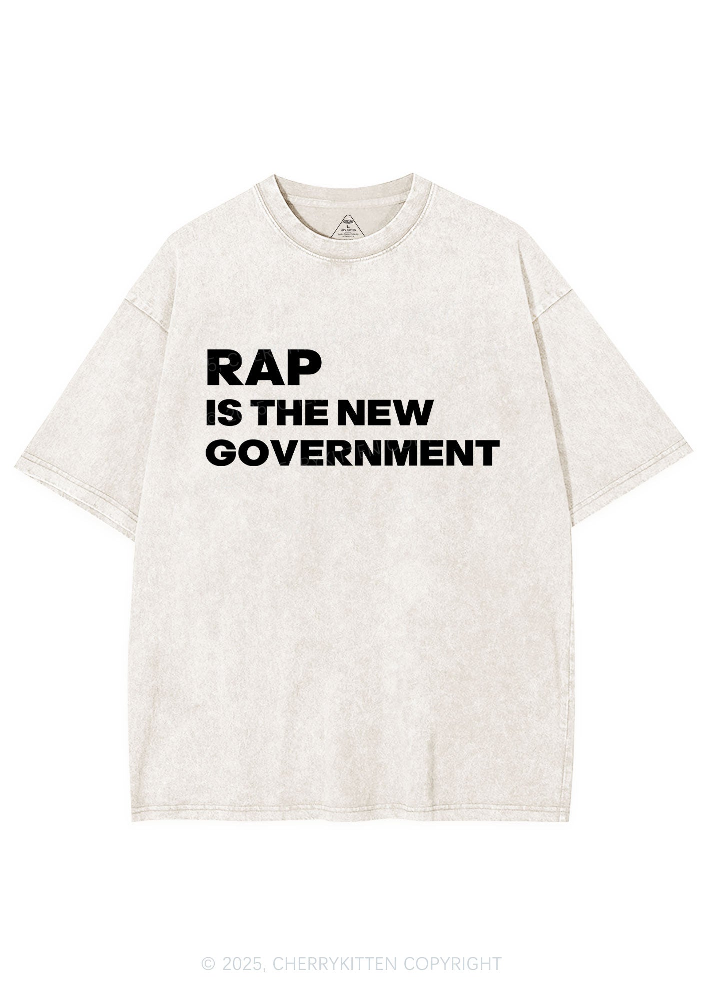 Rap Government Y2K Shirts Washed Tee Cherrykitten
