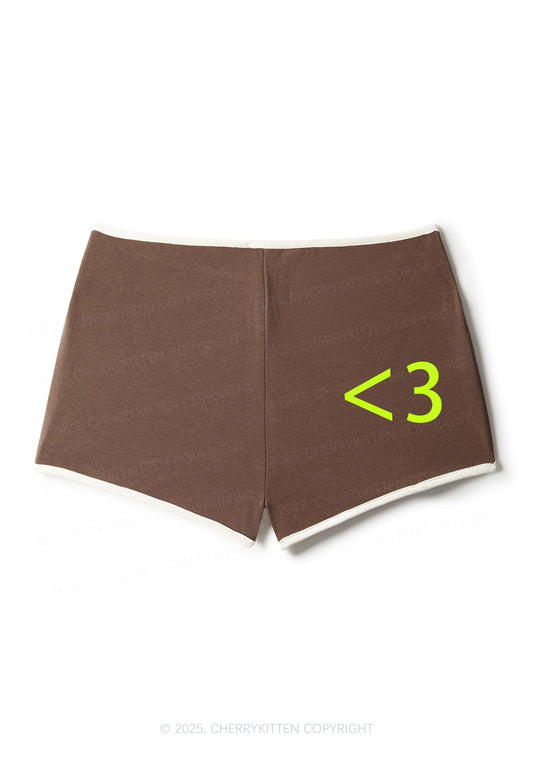 Cute Heart Y2K Contrast Mini Shorts Cherrykitten