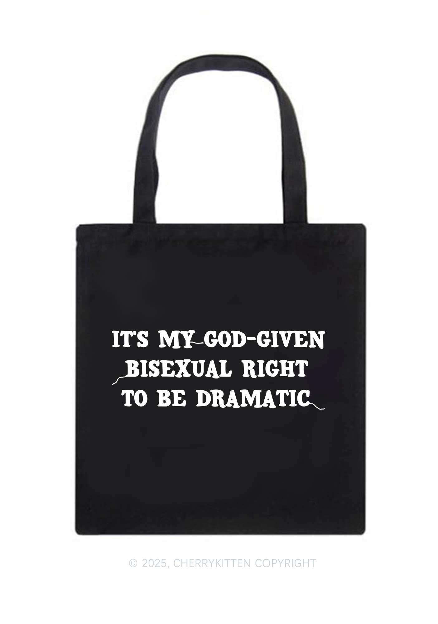 God Given Bisexual Right Pride Y2K Canvas Tote Bag Cherrykitten