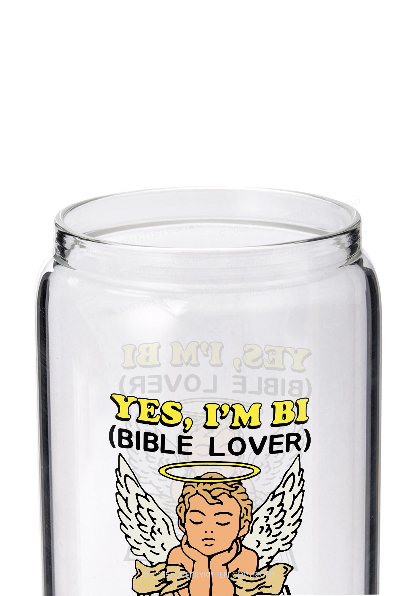 Bible Lover Pride Y2K Printed Glass Cup Cherrykitten
