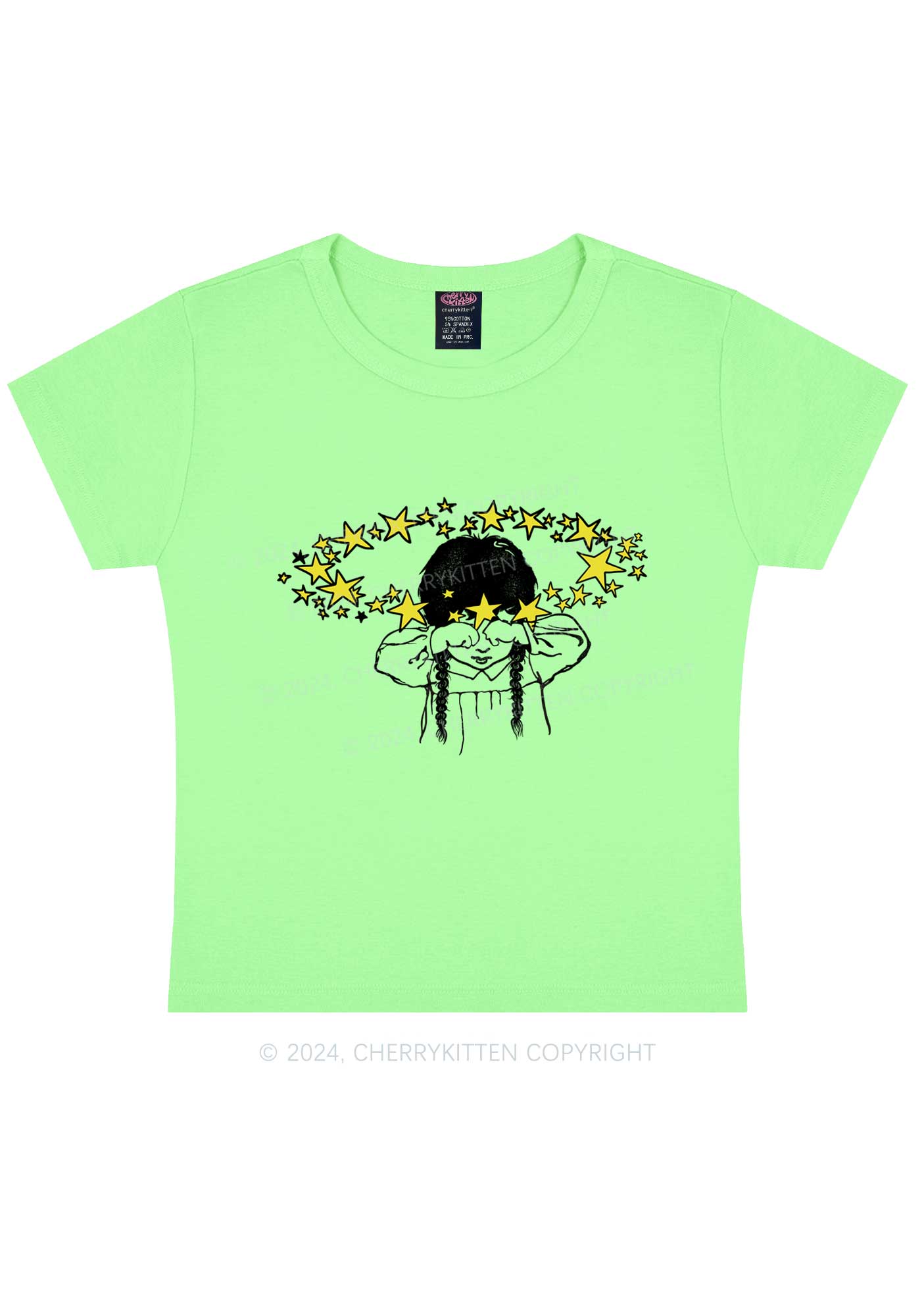 Stars In Your Eyes Y2K Baby Tee Cherrykitten