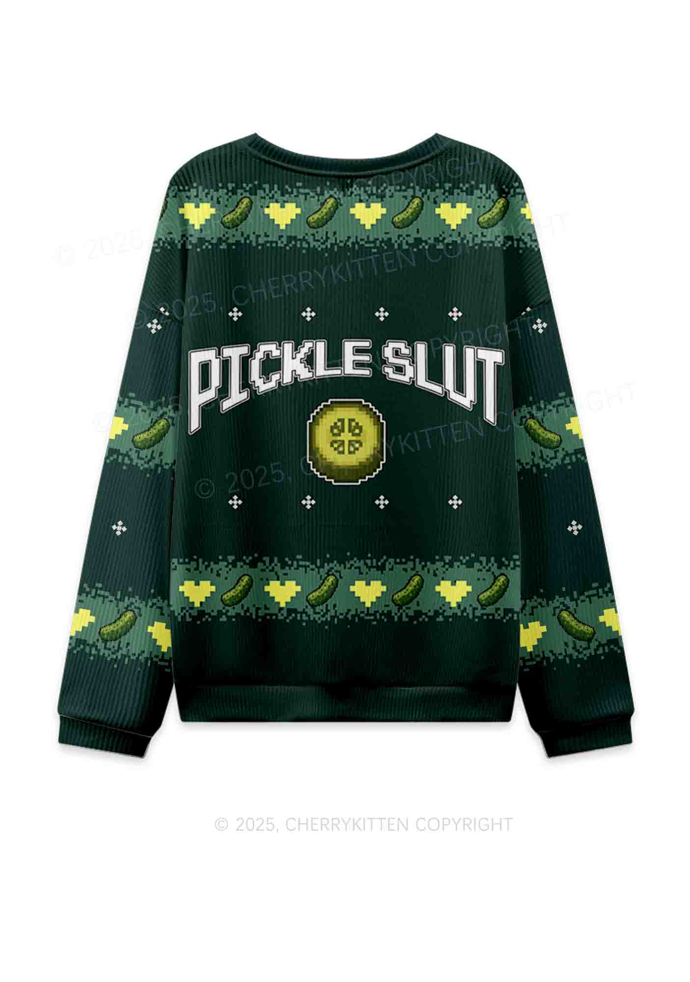 Pickle Slxt Y2K Christmas Knit Sweatshirt Cherrykitten