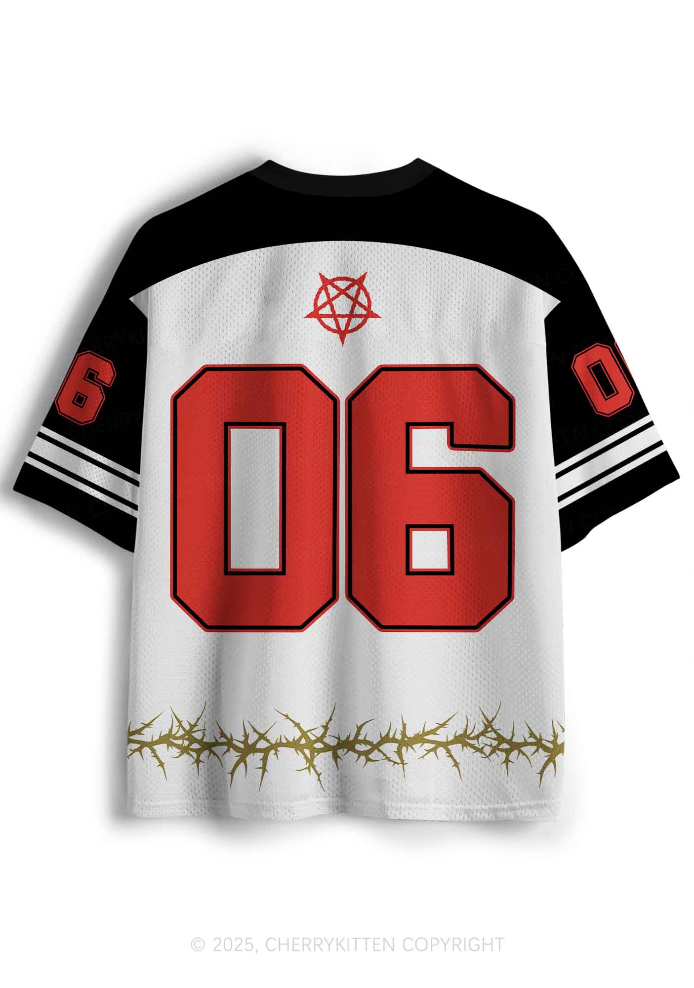 Halloween Custom White Satan Heart Y2K Sport Jersey Shirts Cherrykitten