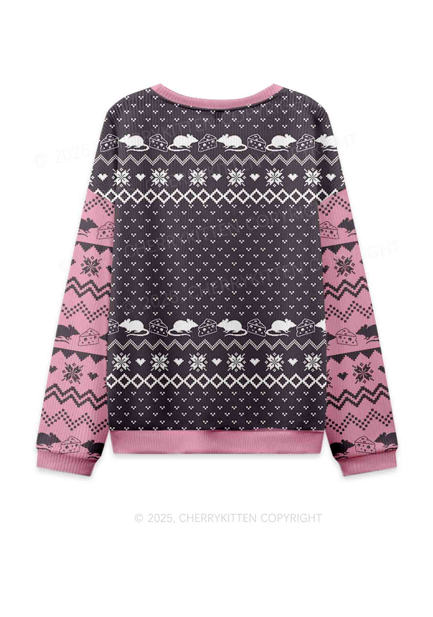 Pink Ratz Y2K Christmas Knit Sweatshirt Cherrykitten