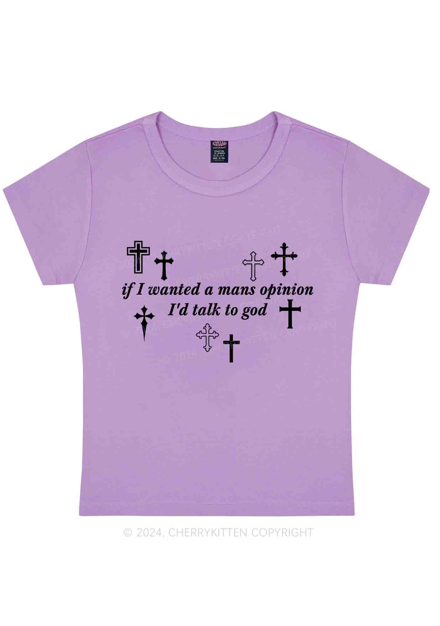 Curvy Talk To God Y2K Baby Tee Cherrykitten