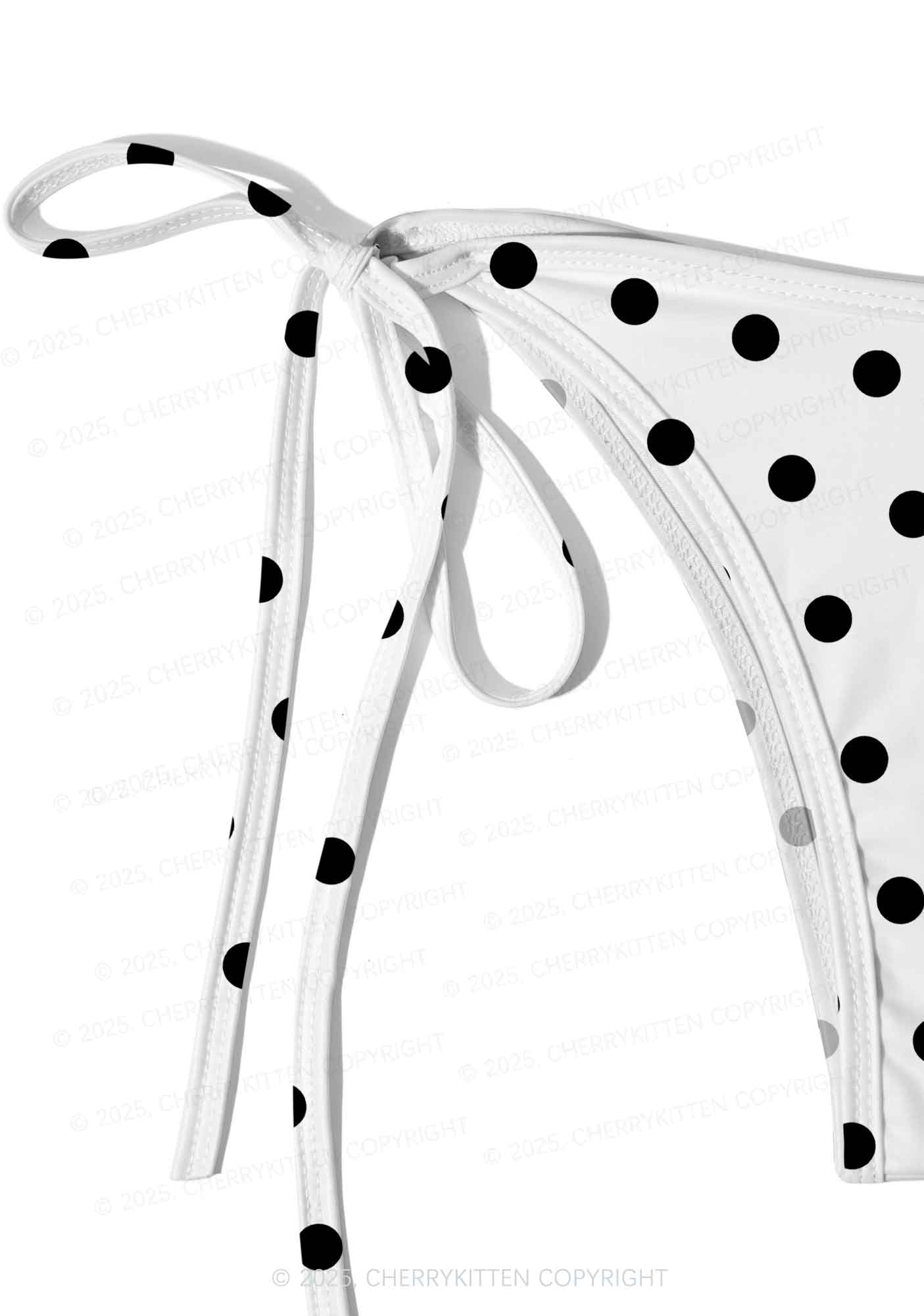 Black And White Dots Y2K Print Bikini Set Cherrykitten