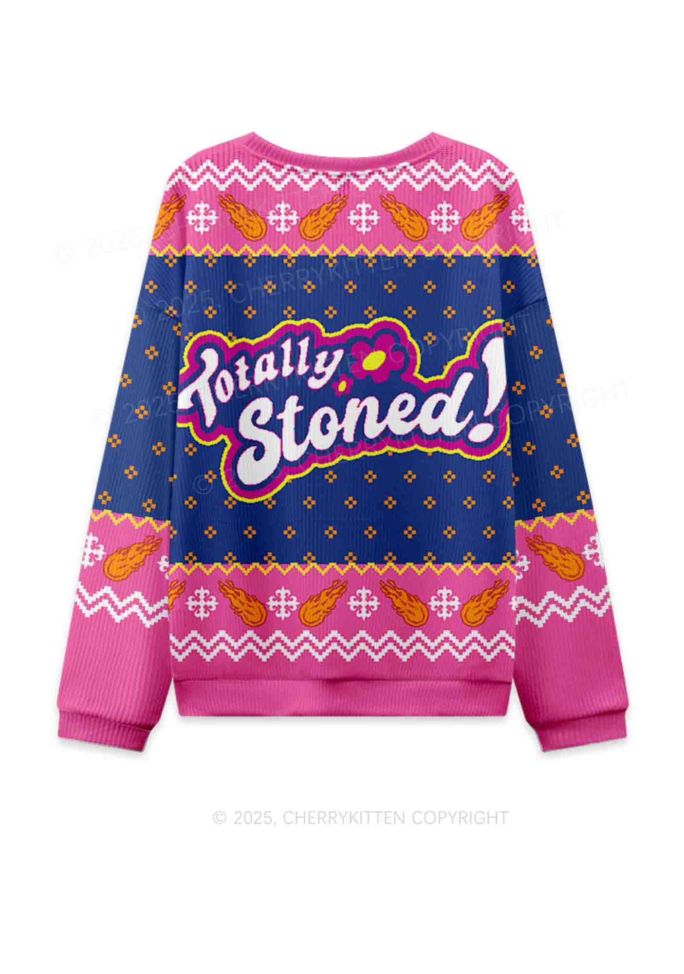 Totally Stoned Y2K Christmas Knit Sweatshirt Cherrykitten