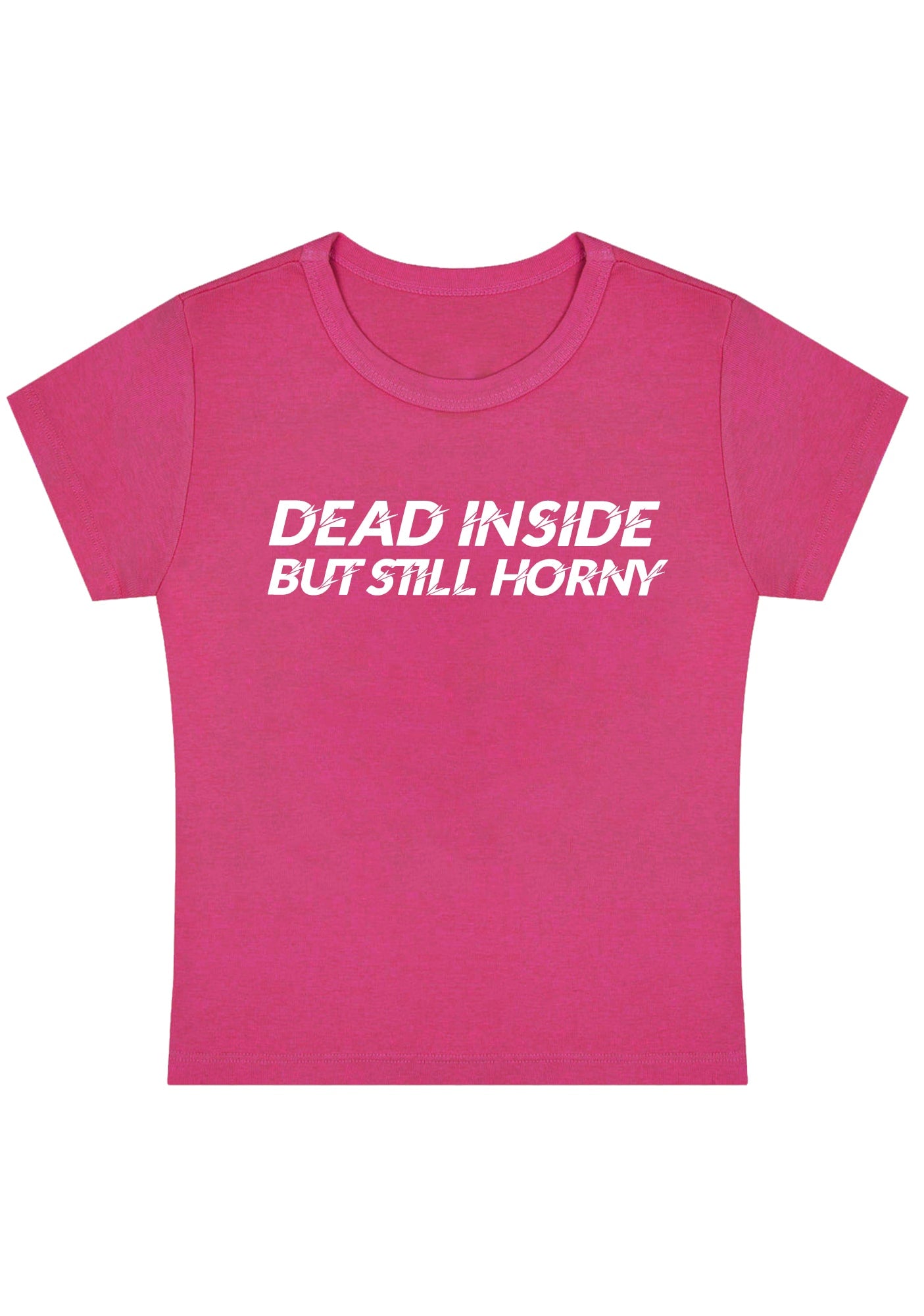 Dead Inside But Still Thirsty Y2K Baby Tee