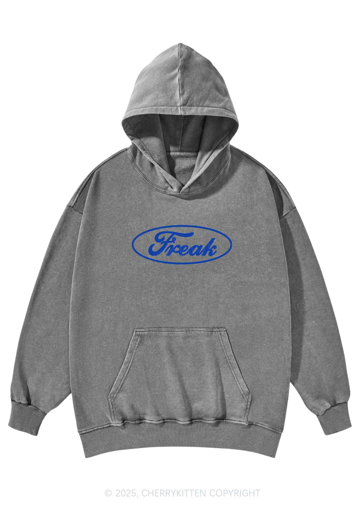 Oval Freak Y2K Washed Hoodie Cherrykitten
