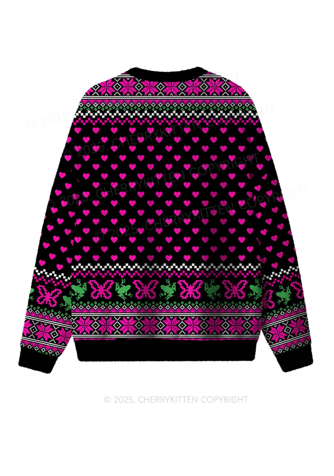 Fairy Frog Y2K Christmas Knit Sweatshirt Cherrykitten