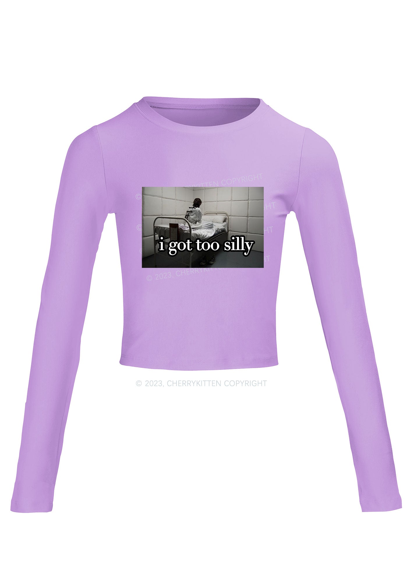 I Got Too Silly Long Sleeve Crop Top Cherrykitten