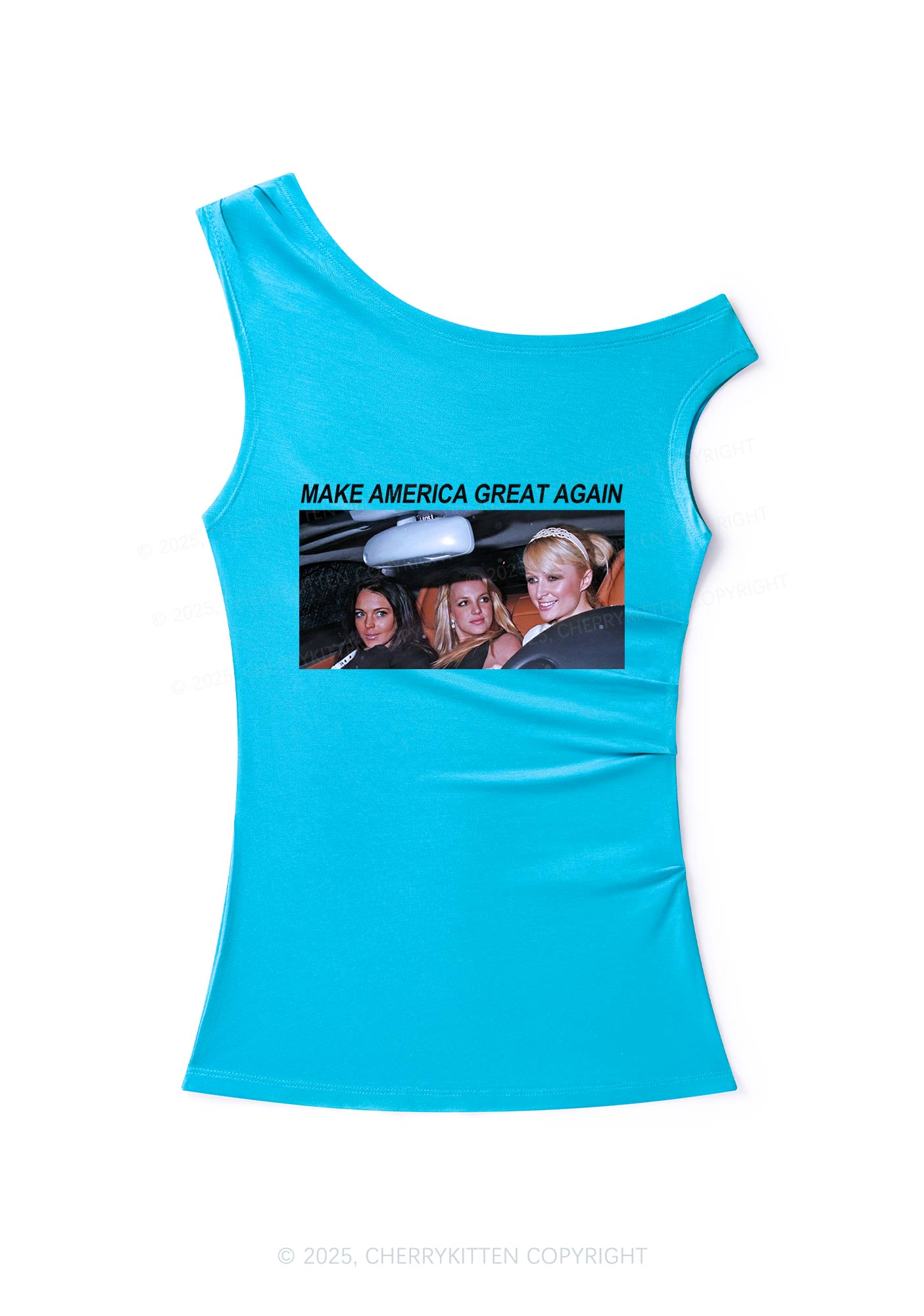 Make America Great Again Y2K Off Shoulder Tank Top Cherrykitten
