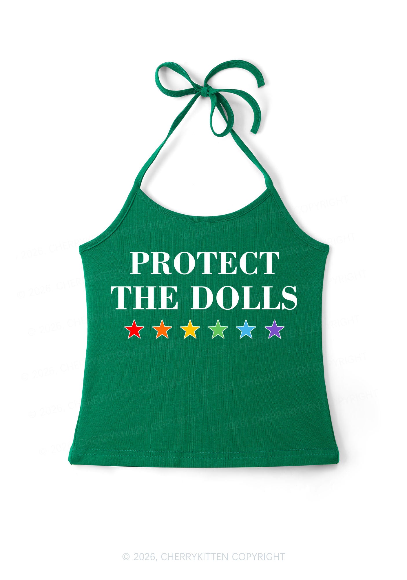 Protect The Dolls Pride Y2K Halter Neck Cami Cherrykitten