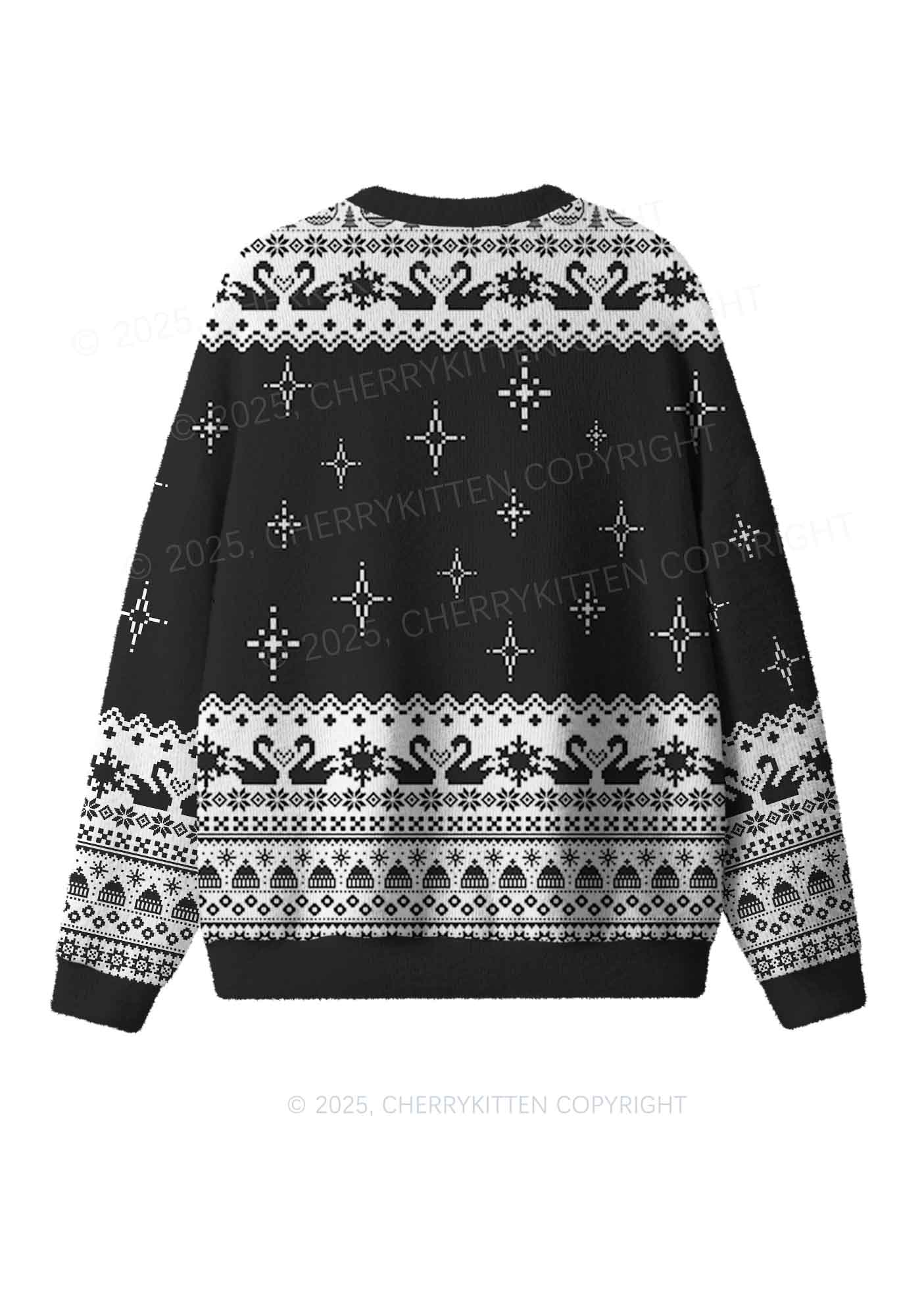 Silly Goose University Y2K Christmas Knit Sweatshirt Cherrykitten