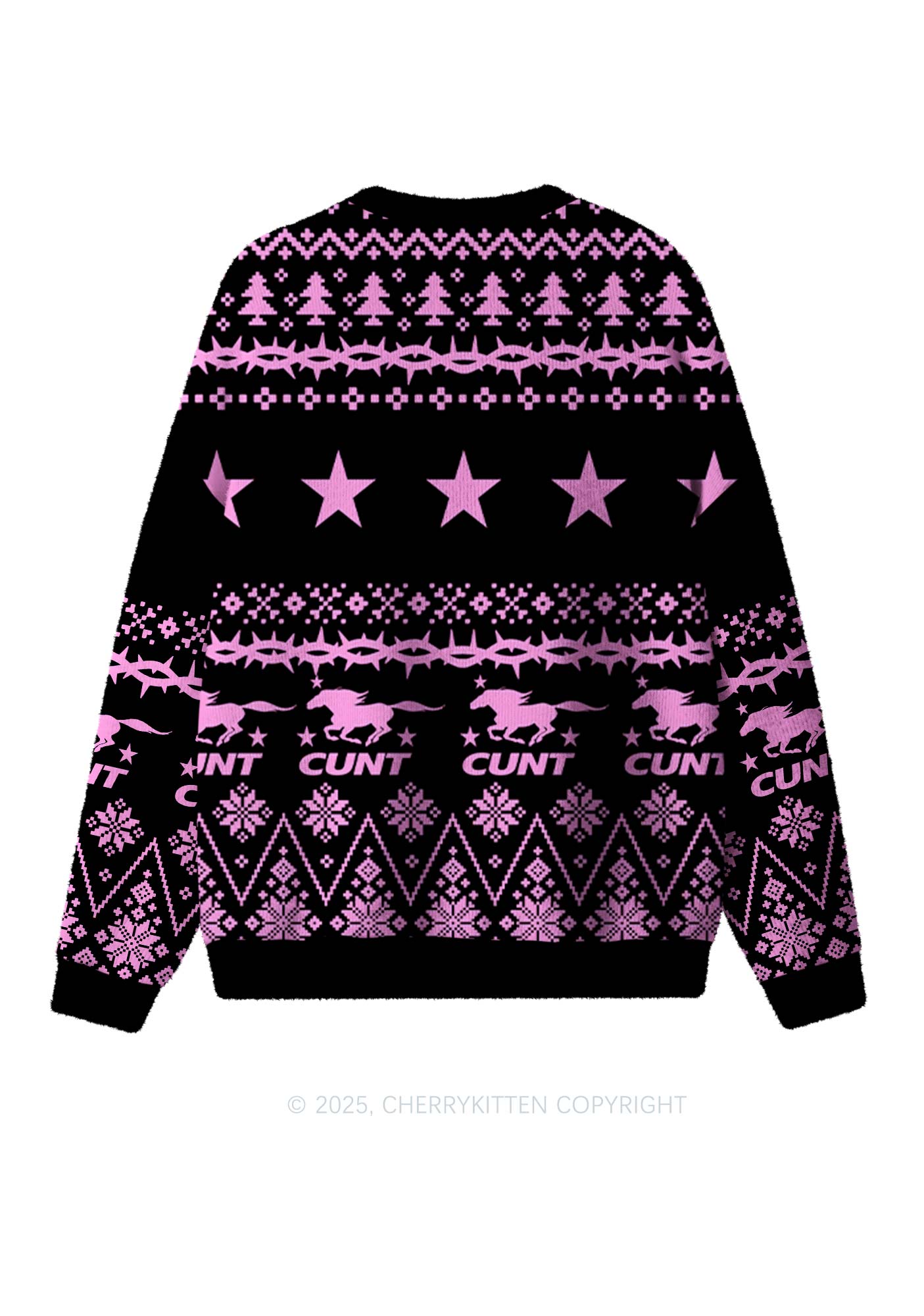 Cxxt Pony Y2K Christmas Knit Sweatshirt Cherrykitten