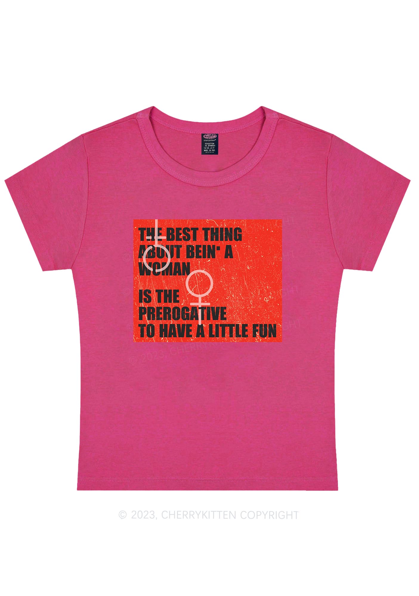 Curvy Woman Prerogative Y2K Baby Tee Cherrykitten