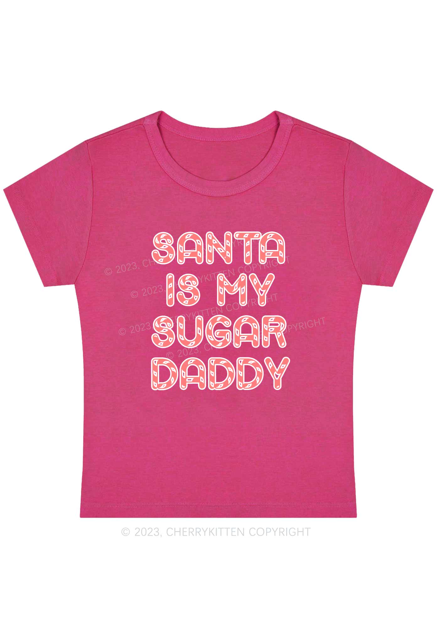 Santa Sugar Daddy Christmas Y2K Baby Tee Cherrykitten